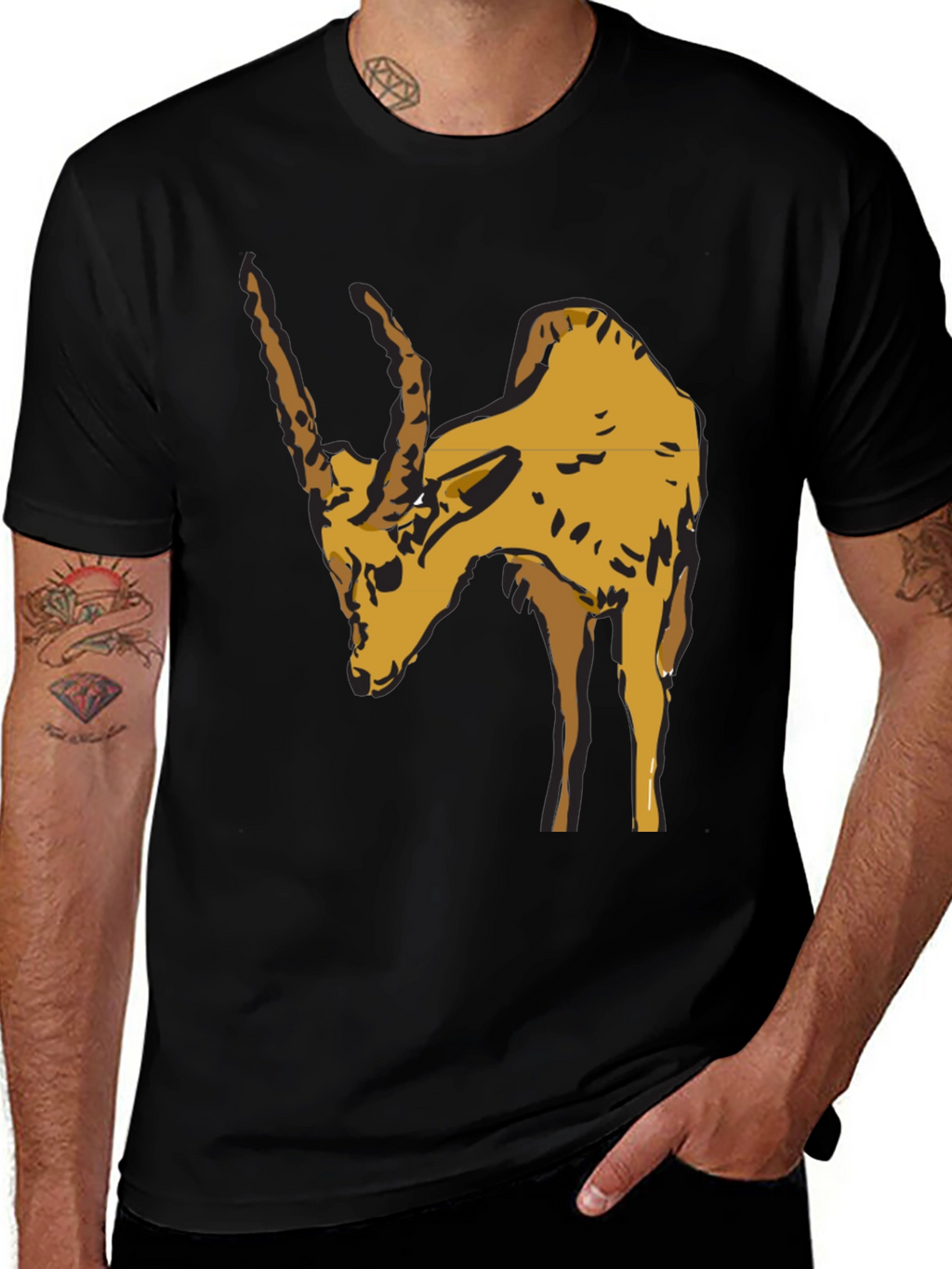 Zebu Bull Graphic Tee - Mens Black Cotton T-Shirt