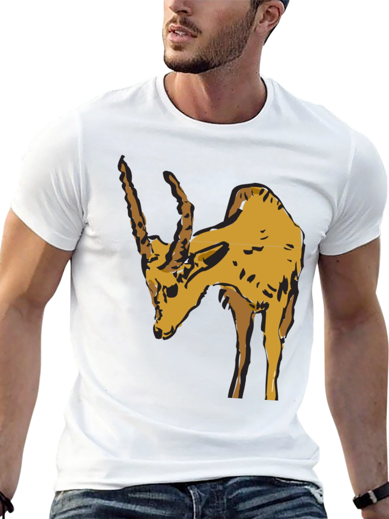 Zebu Bull Graphic Tee - Mens Black Cotton T-Shirt