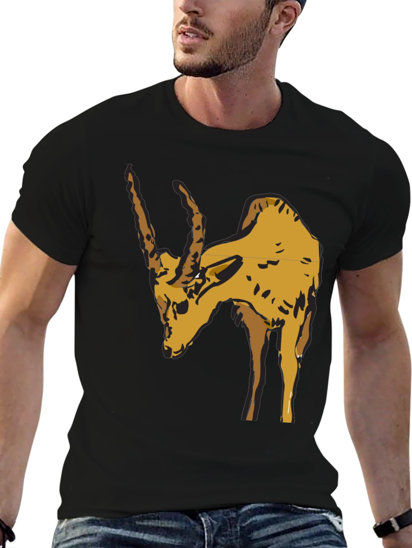 Zebu Bull Graphic Tee - Mens Black Cotton T-Shirt