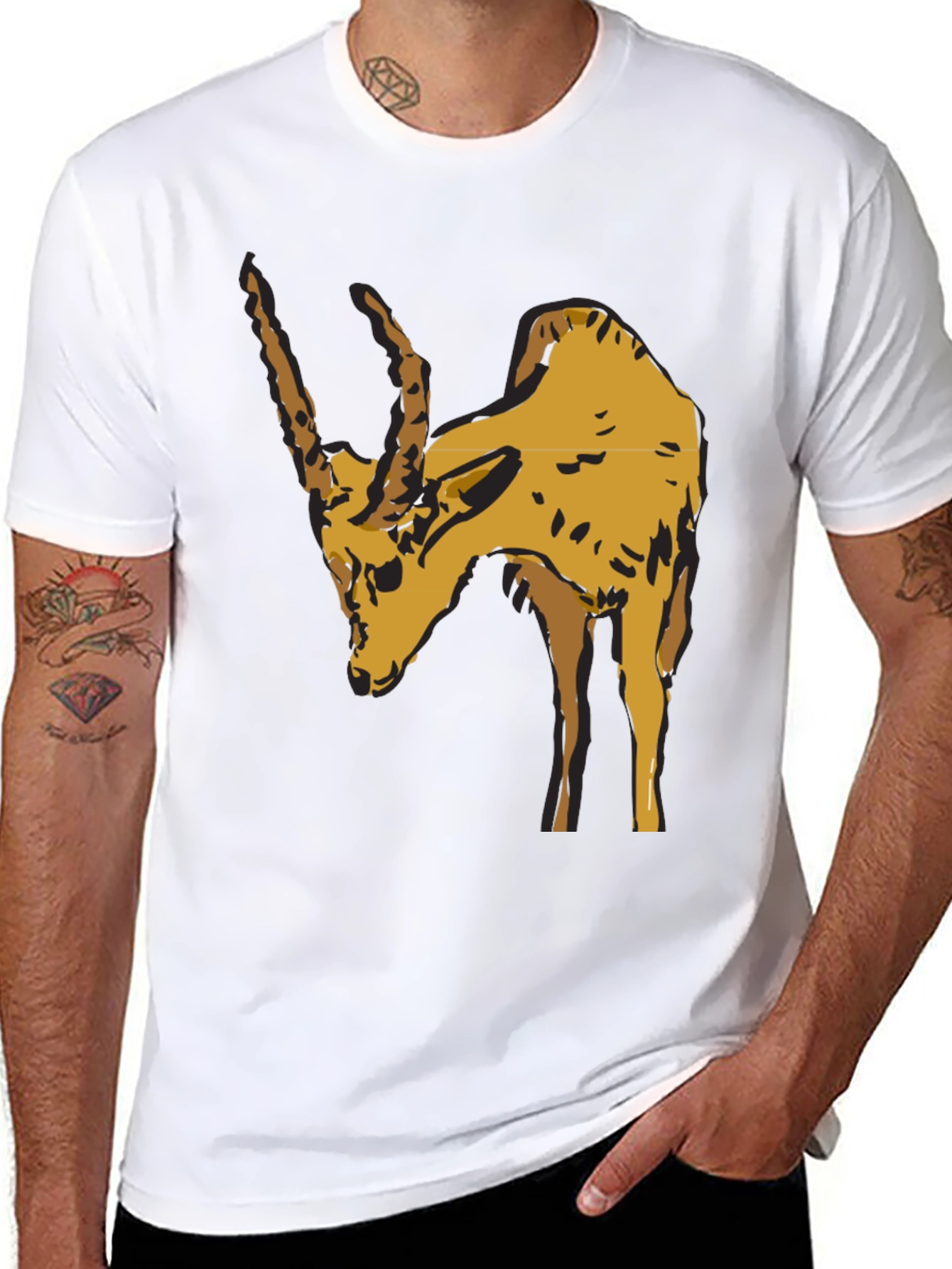 Zebu Bull Graphic Tee - Mens Black Cotton T-Shirt