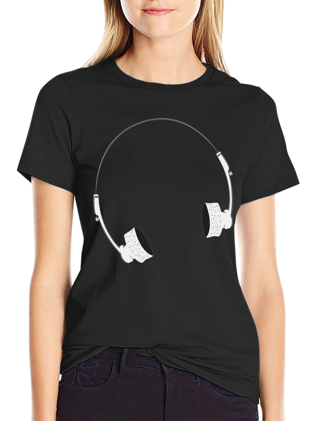 Cool Black T-Shirt with Headphone Graphic