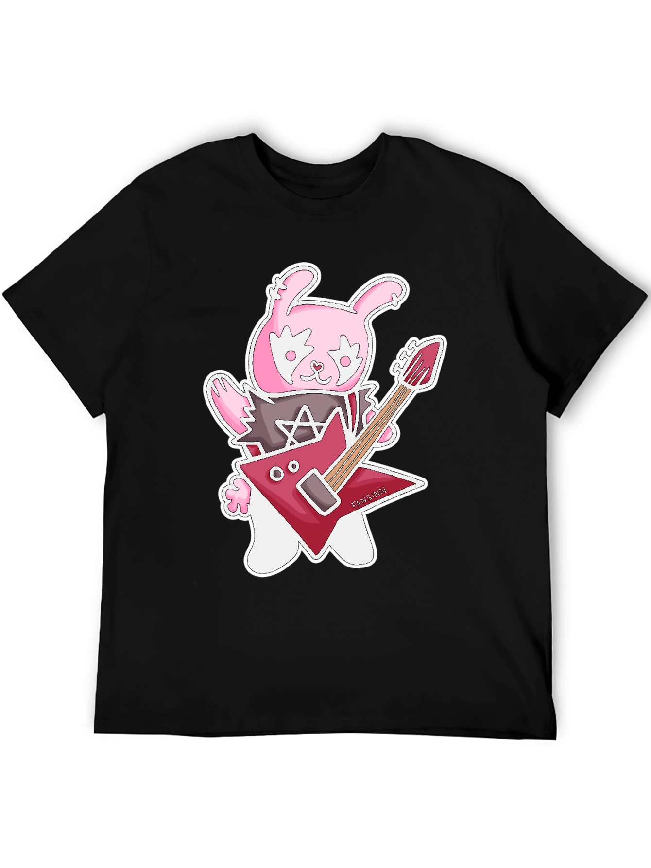 Rockstar Rabbit Graphic T-Shirt - Black Cotton Tee