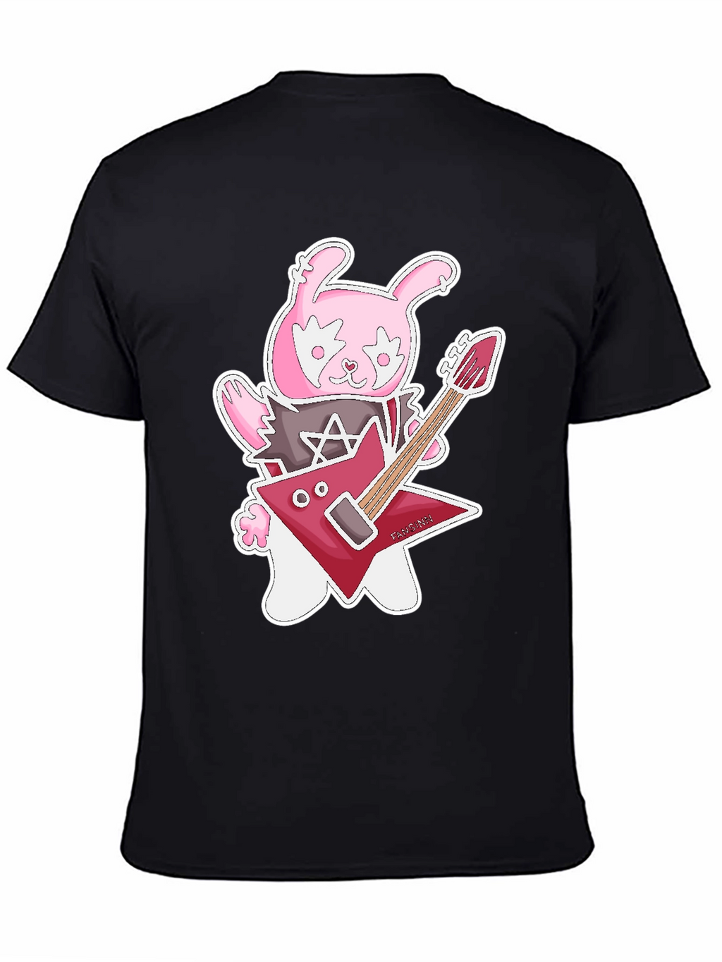 Rockstar Rabbit Graphic T-Shirt - Black Cotton Tee