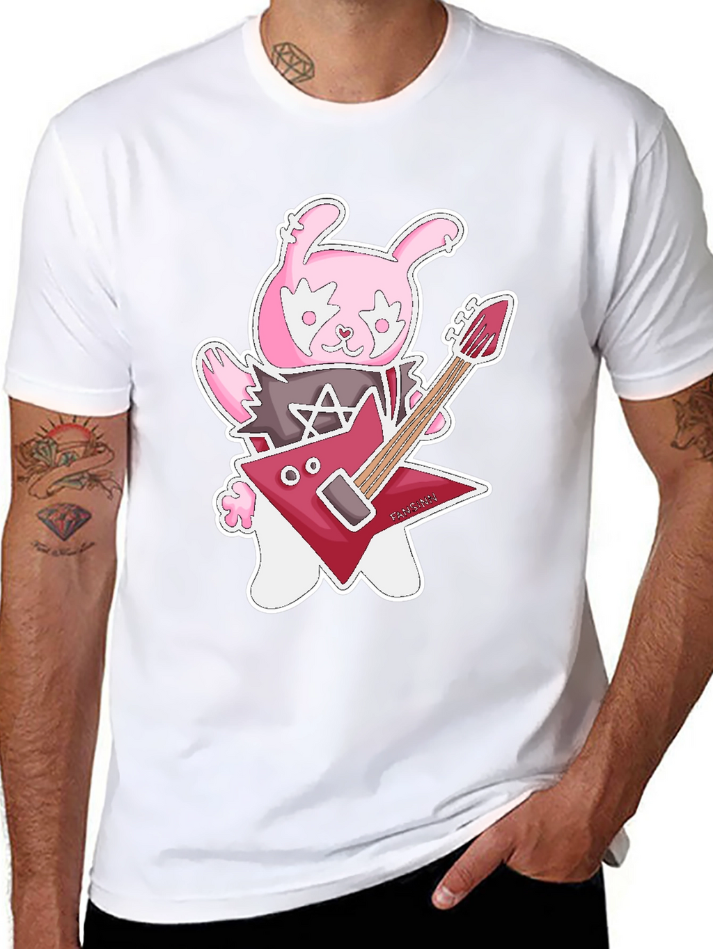 Rockstar Rabbit Graphic T-Shirt - Black Cotton Tee