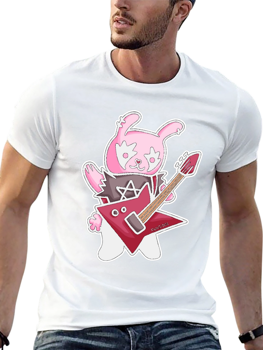 Rockstar Rabbit Graphic T-Shirt - Black Cotton Tee