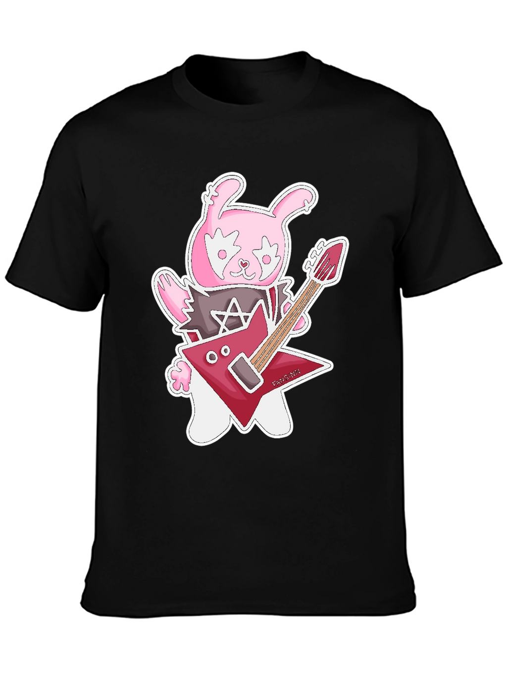 Rockstar Rabbit Graphic T-Shirt - Black Cotton Tee