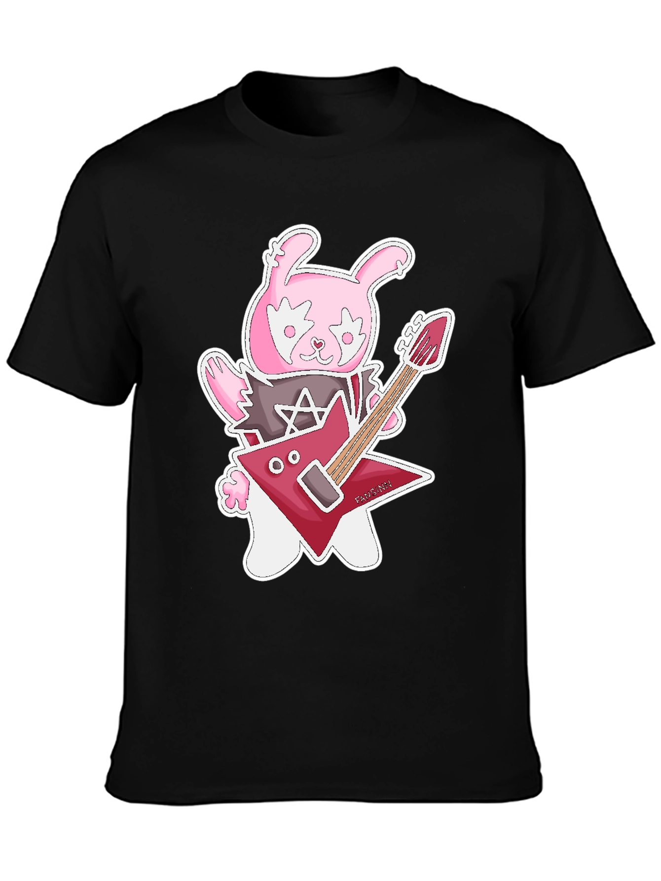 Rockstar Rabbit Graphic T-Shirt - Black Cotton Tee