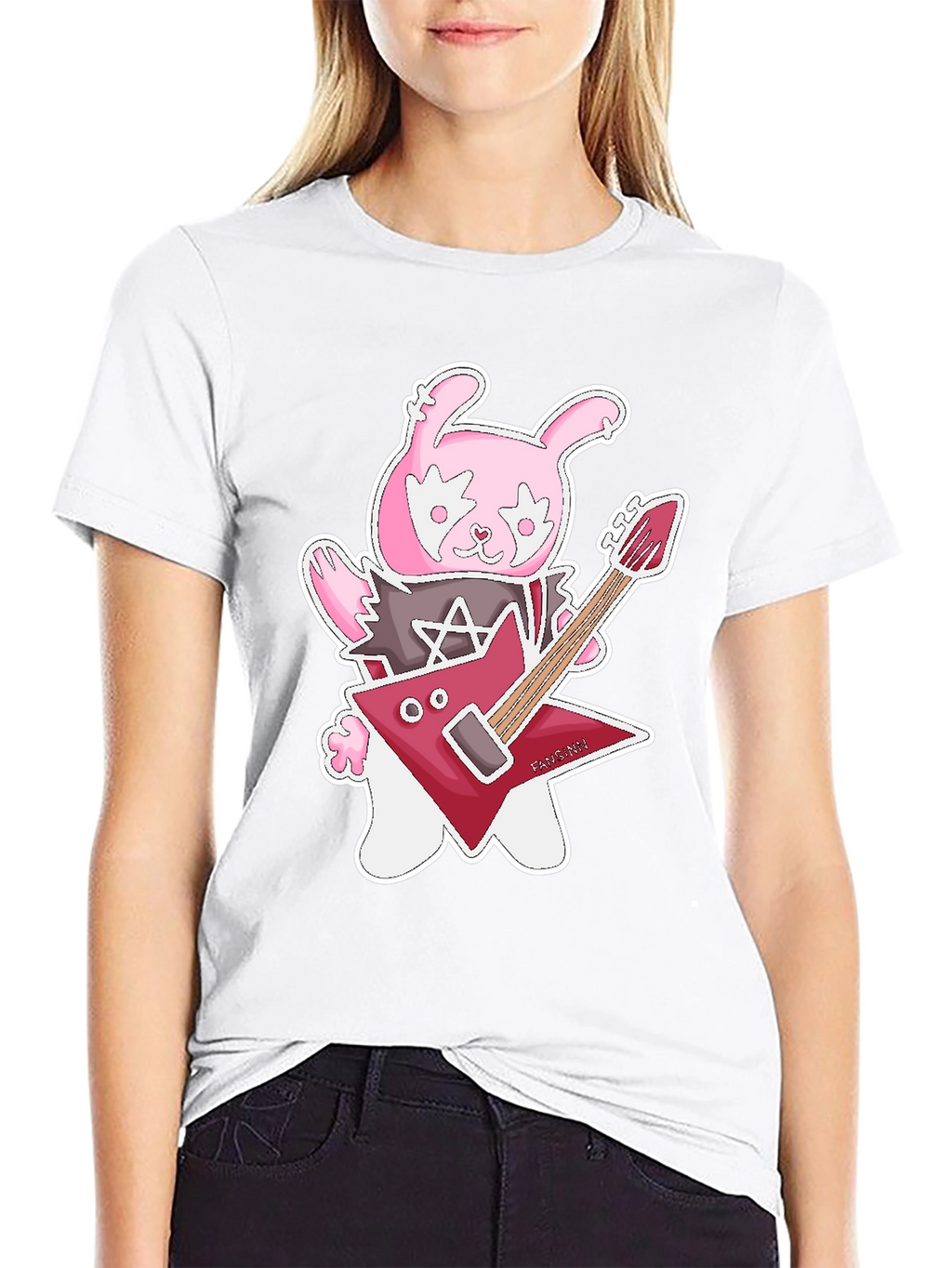 Rockstar Rabbit Graphic T-Shirt - Black Cotton Tee