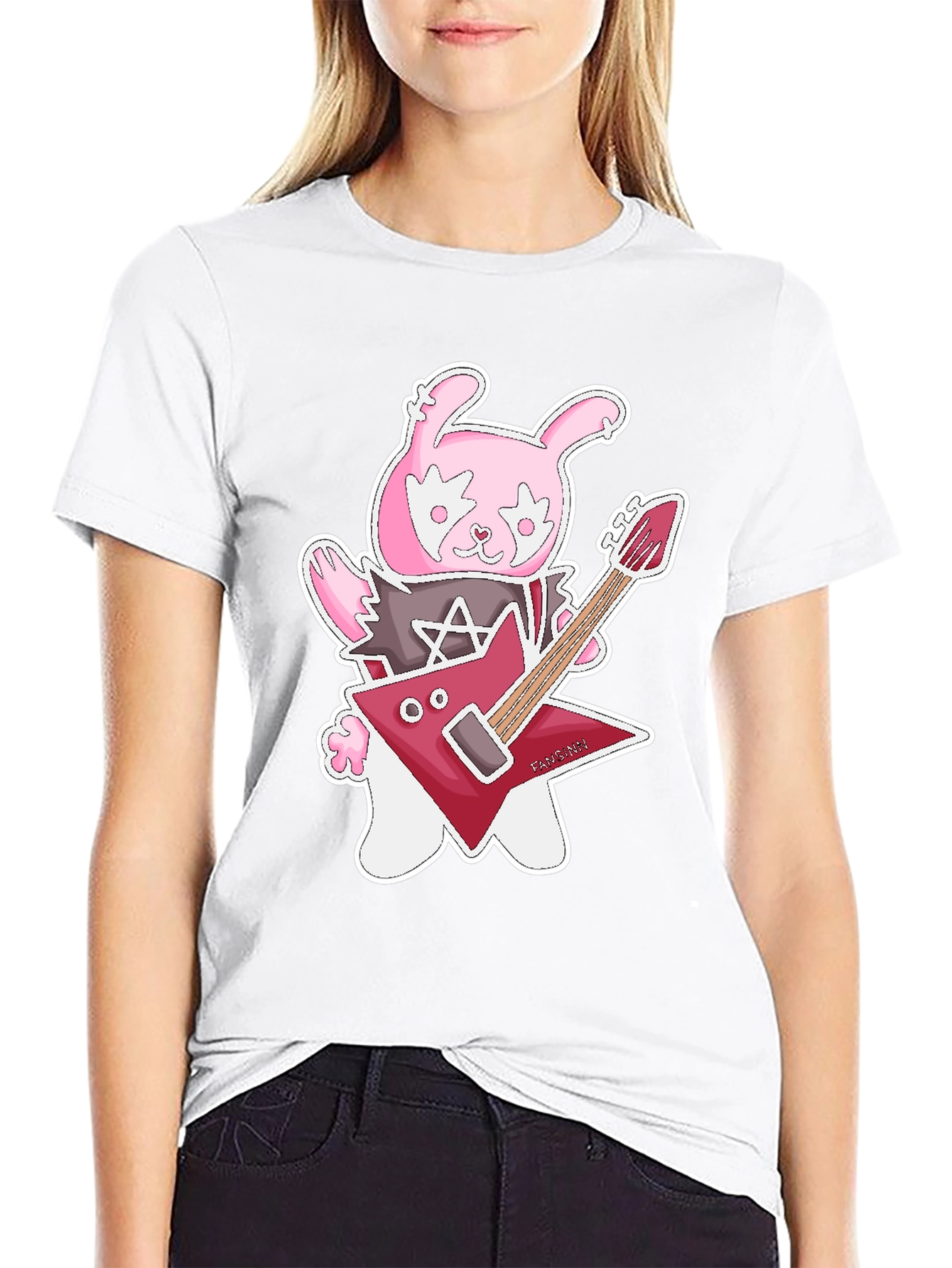 Rockstar Rabbit Graphic T-Shirt - Black Cotton Tee