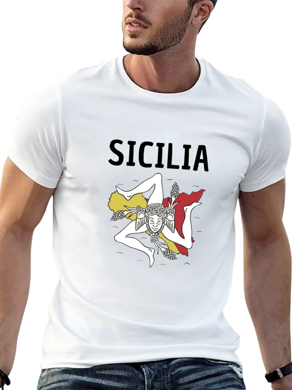 Sicilia T-Shirt: Sicilian Trinacria Design