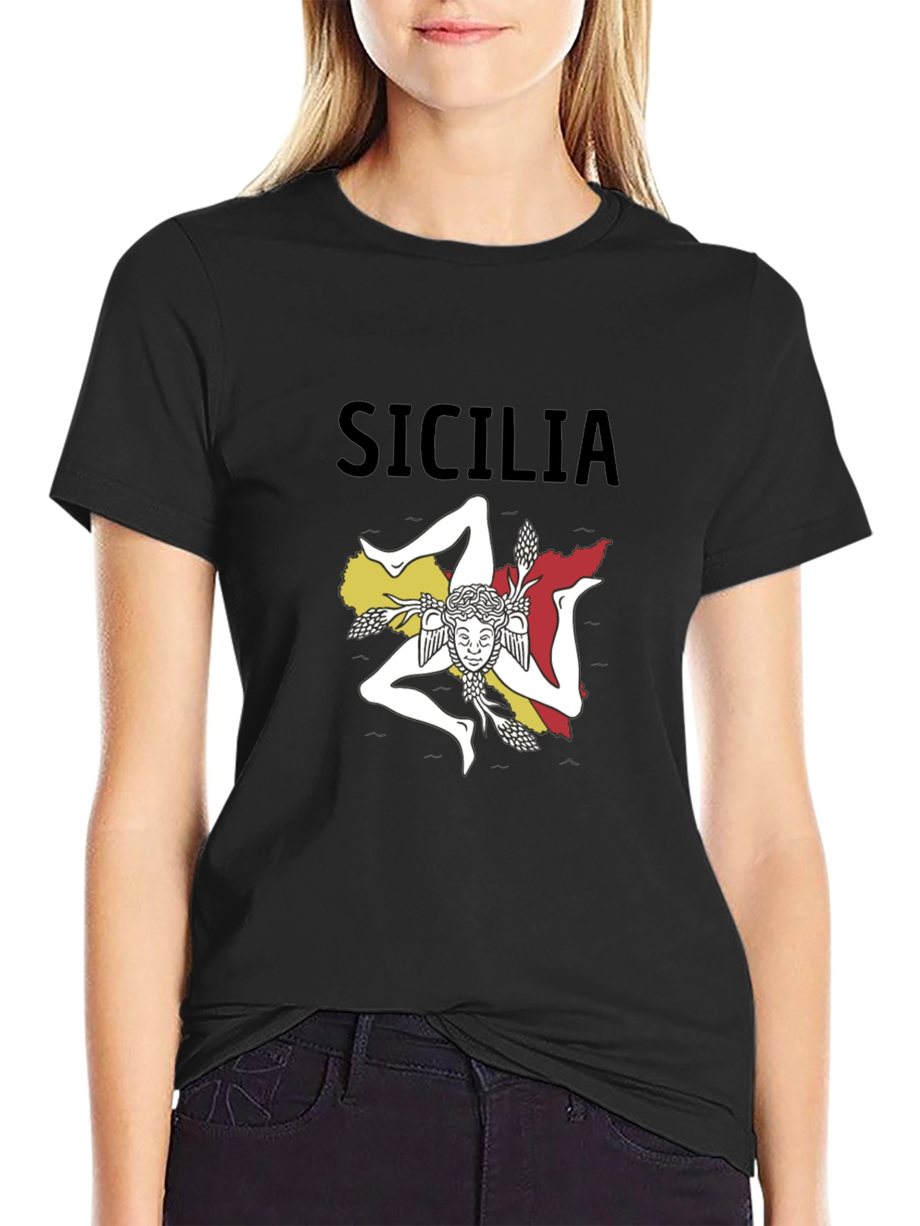 Sicilia T-Shirt: Sicilian Trinacria Design