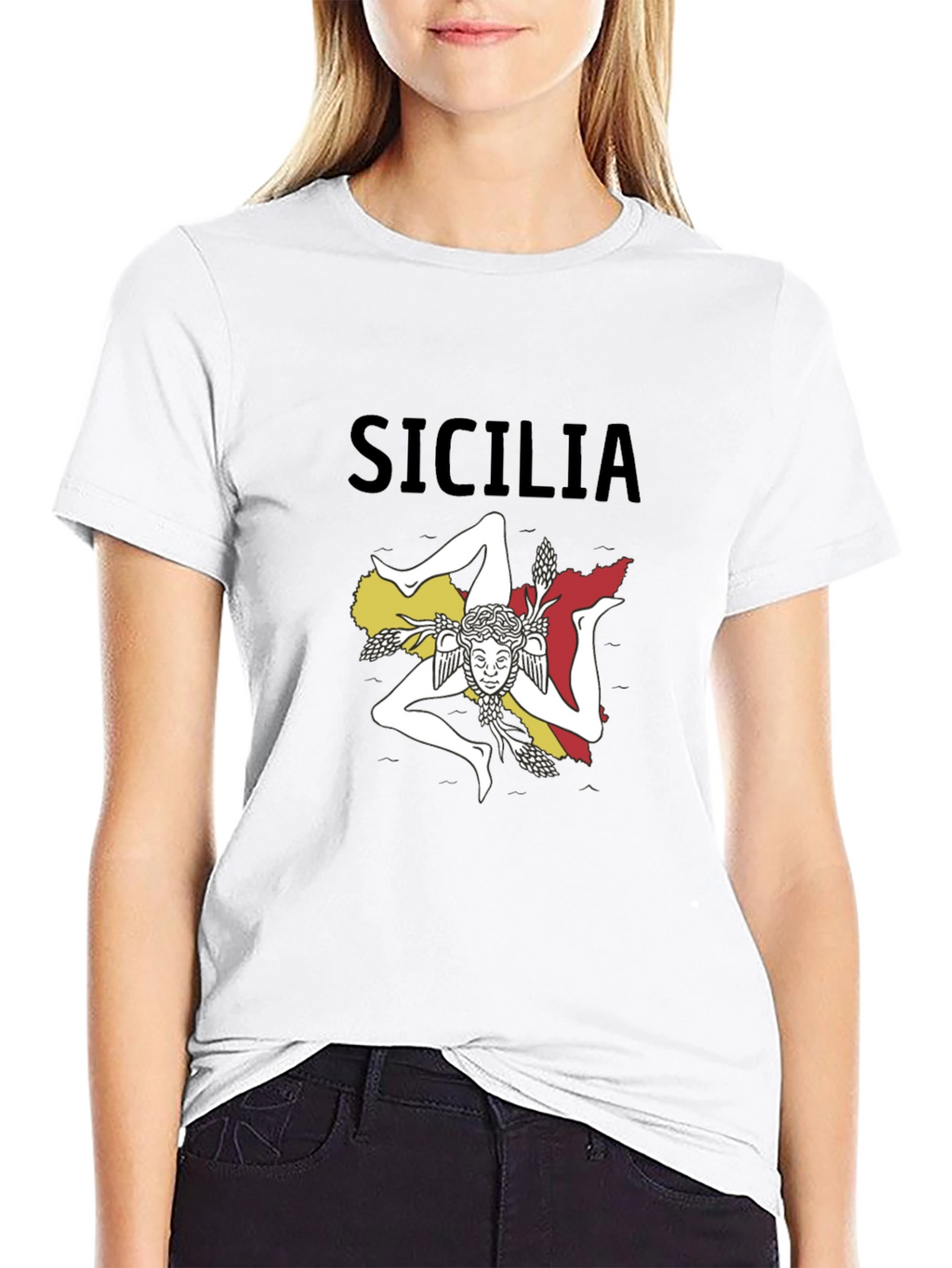 Sicilia T-Shirt: Sicilian Trinacria Design