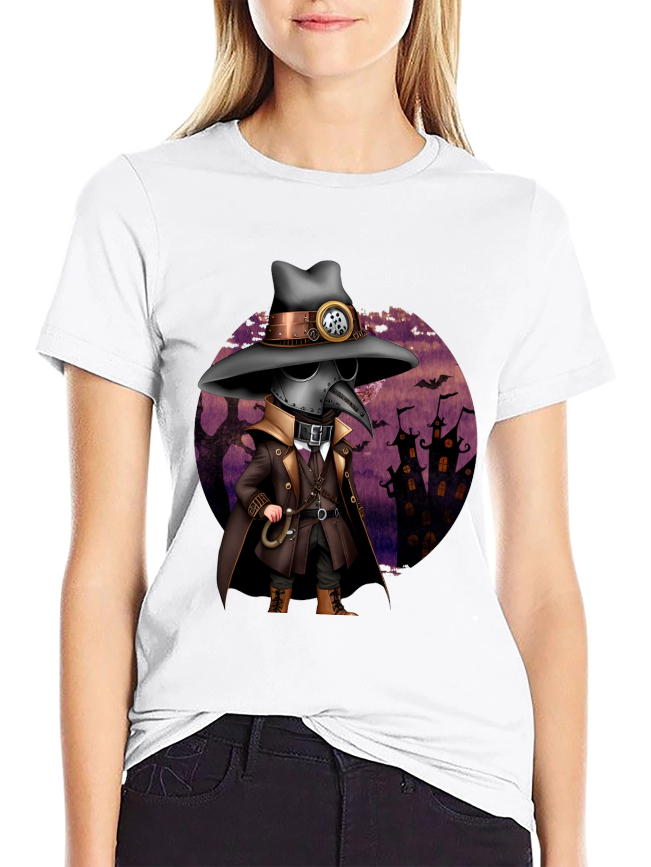 Steampunk Plague Doctor Halloween T-Shirt
