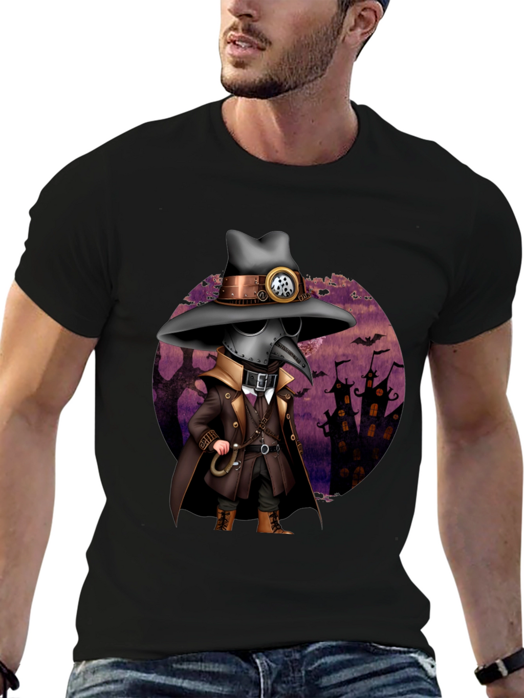 Steampunk Plague Doctor Halloween T-Shirt