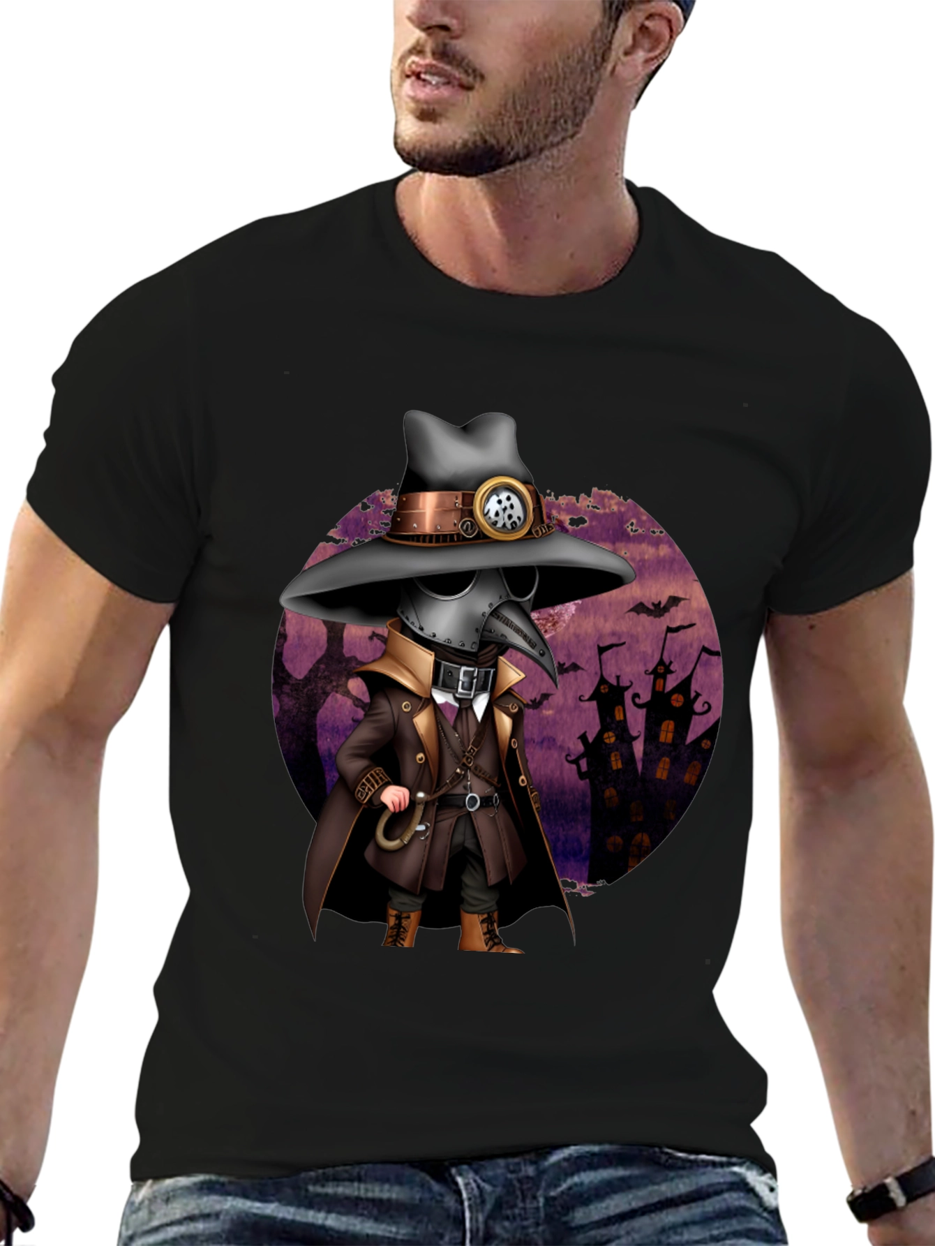Steampunk Plague Doctor Halloween T-Shirt