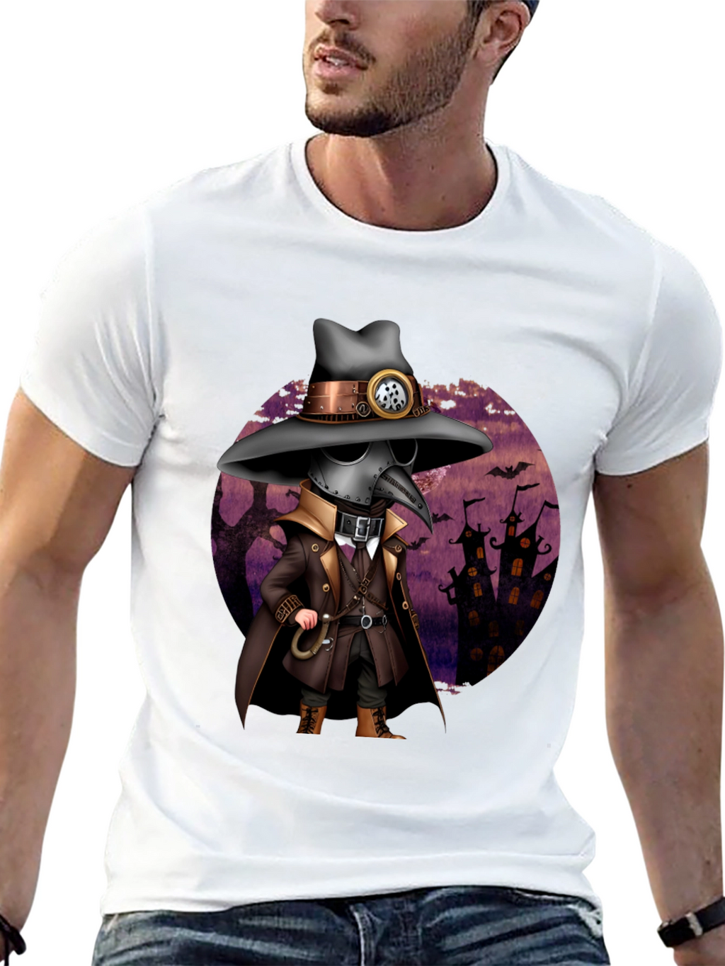 Steampunk Plague Doctor Halloween T-Shirt