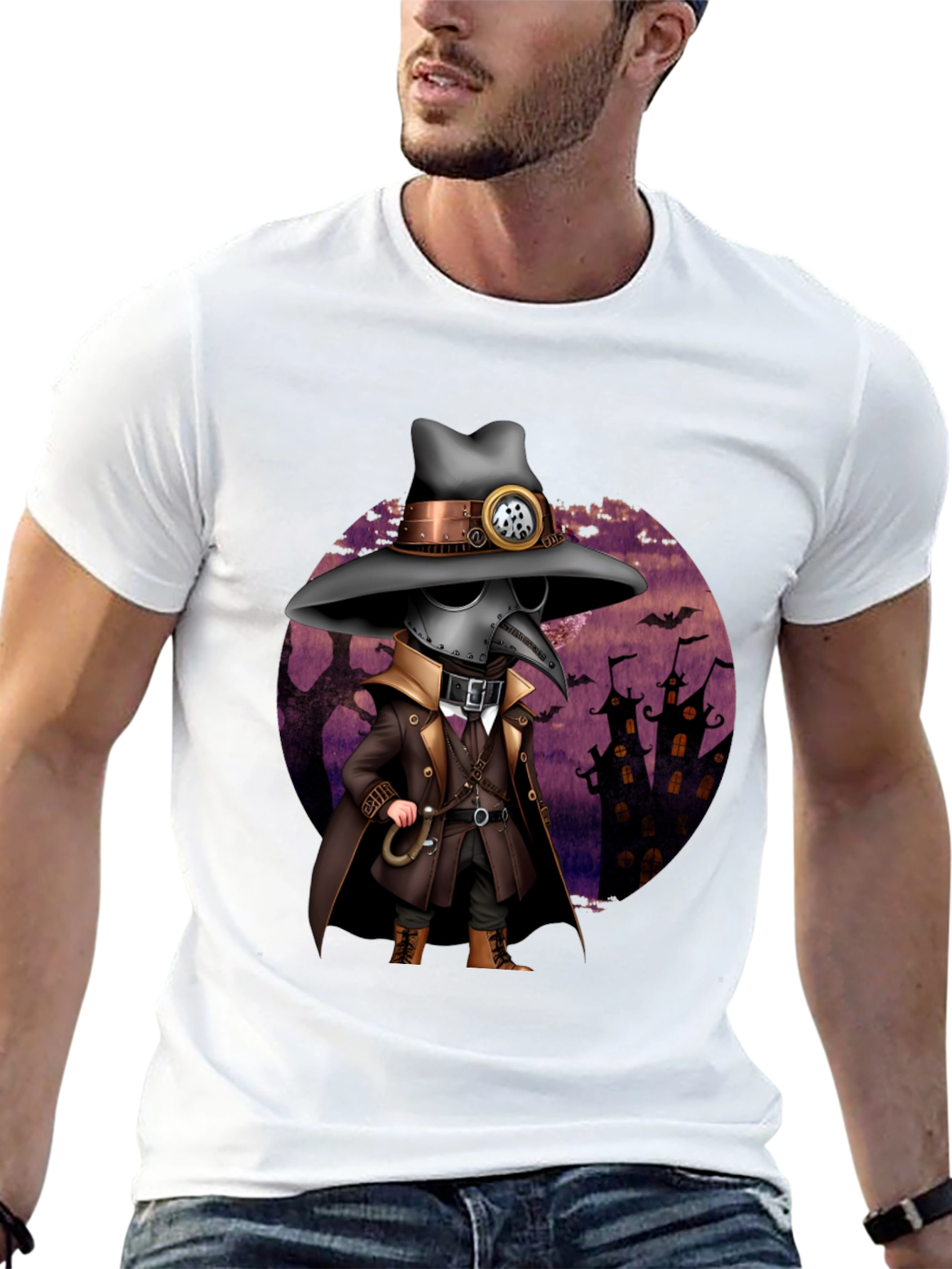 Steampunk Plague Doctor Halloween T-Shirt