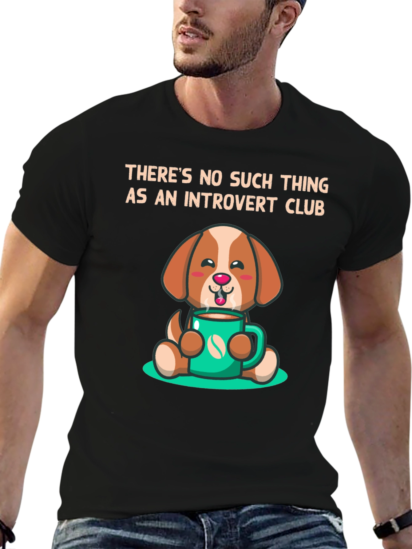 Introvert Club Dog Graphic Tee - Cute and Comfy!