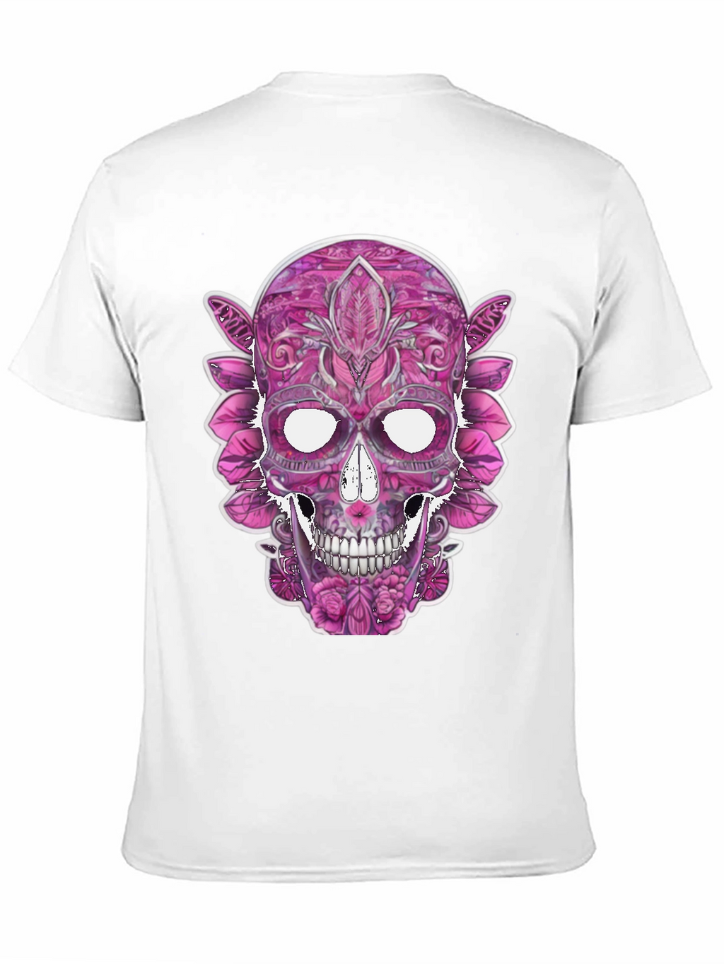Floral Sugar Skull Graphic Tee - Black