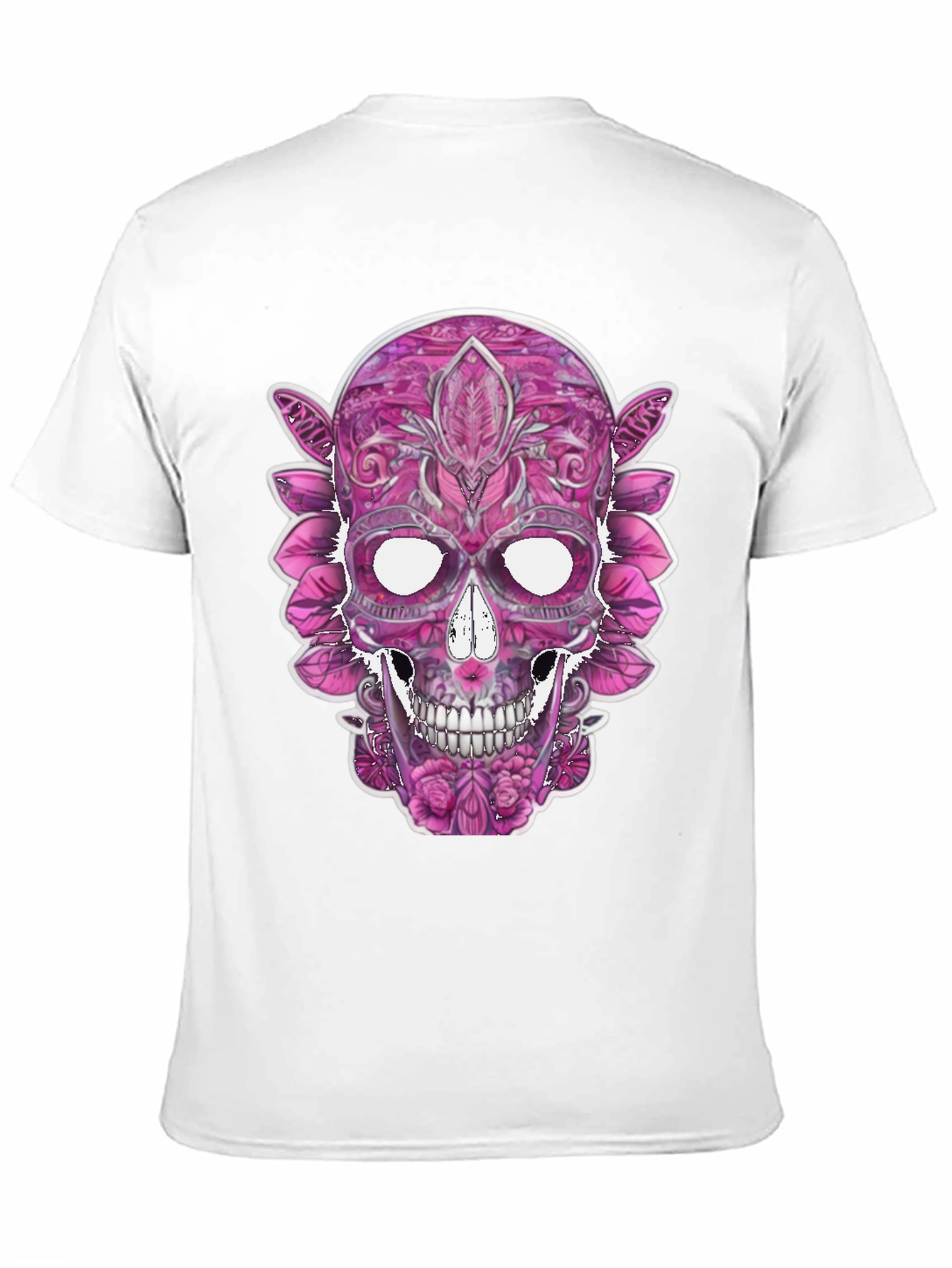 Floral Sugar Skull Graphic Tee - Black