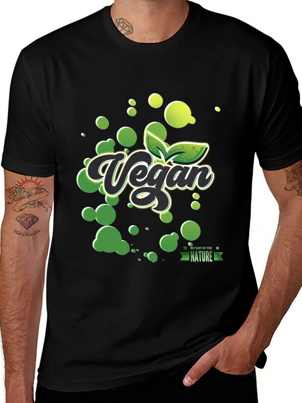 Vegan Nature T-Shirt - Black