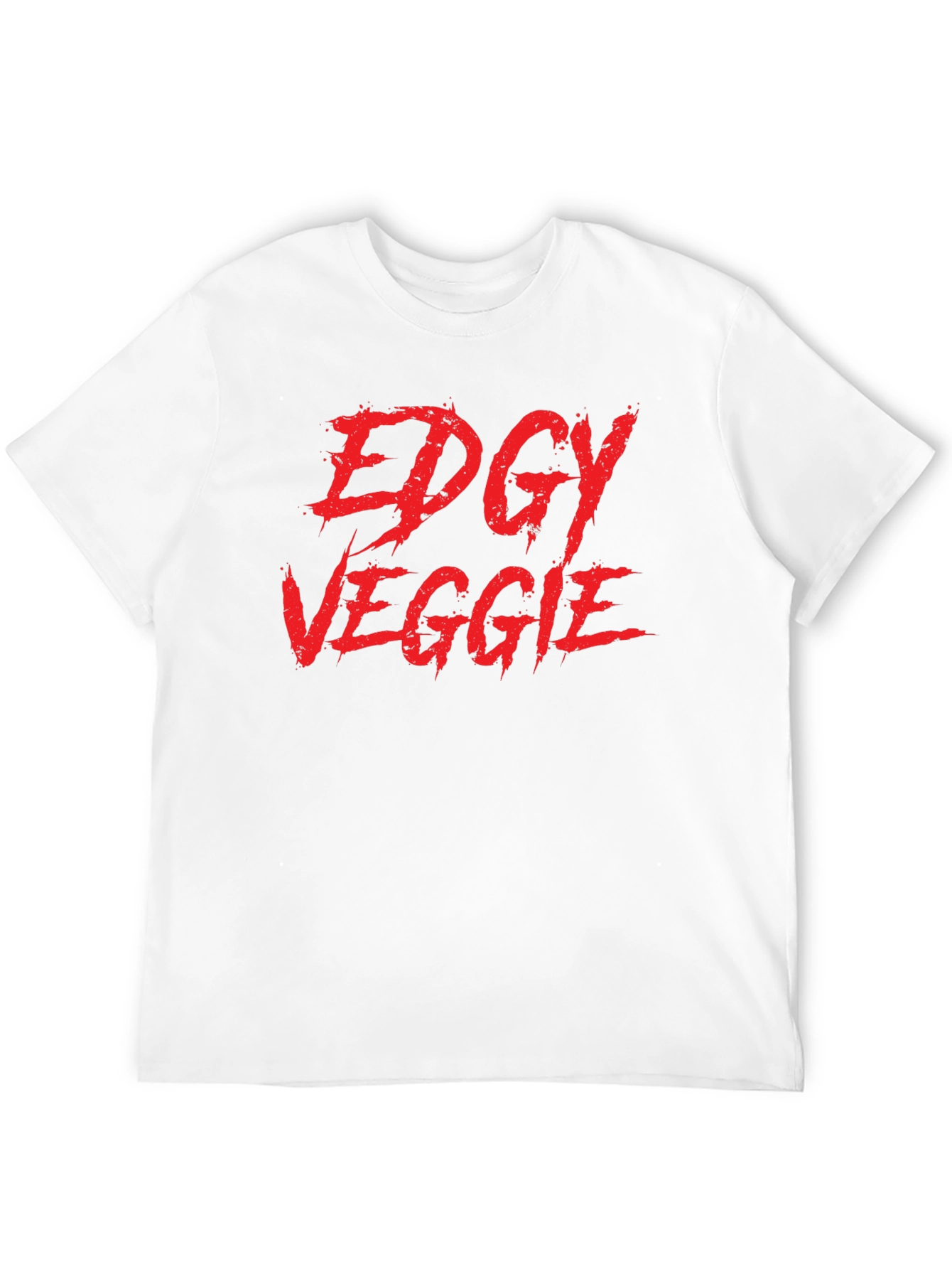 Edgy Veggie Graphic T-Shirt - Black Cotton Blend
