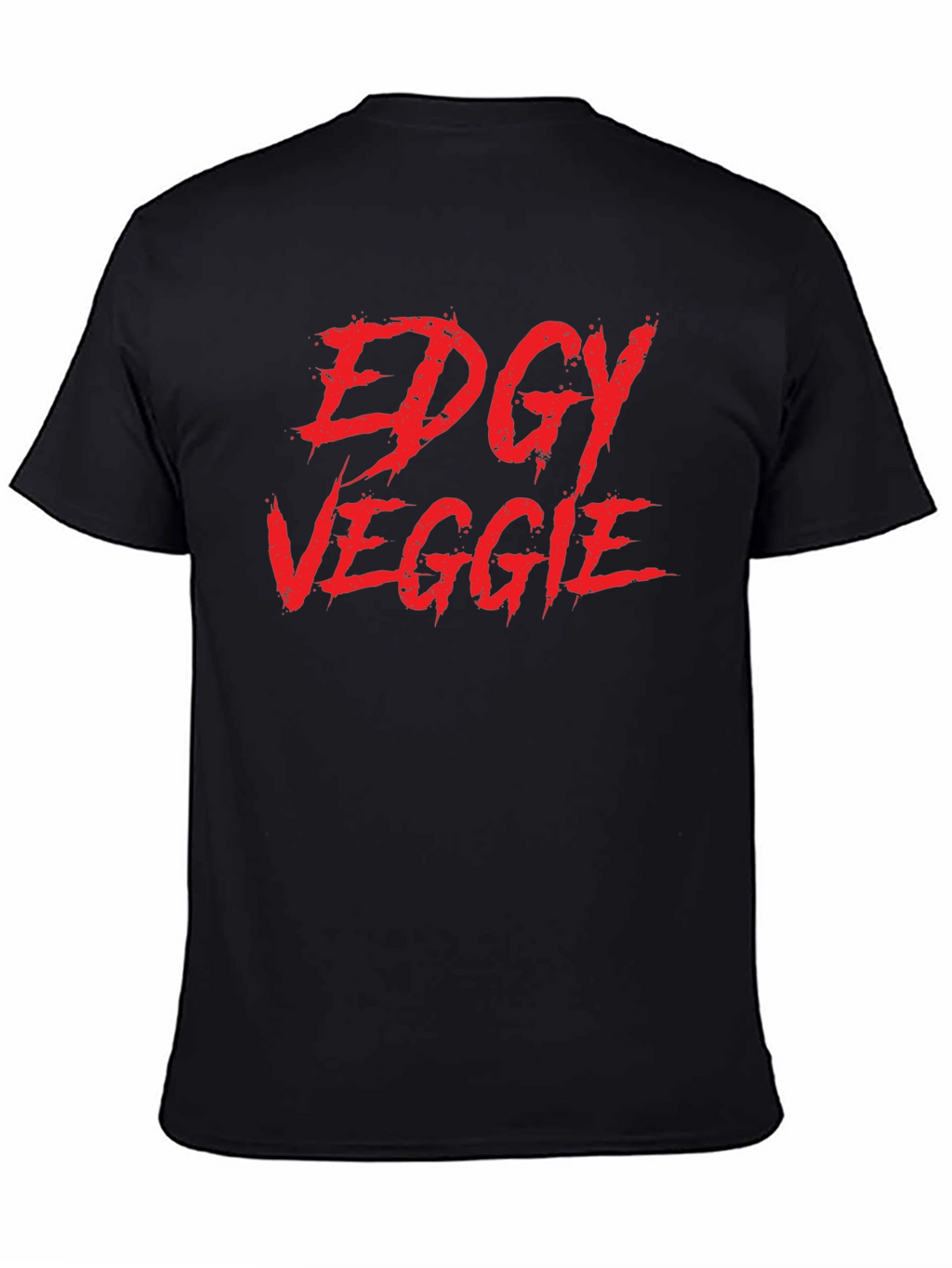 Edgy Veggie Graphic T-Shirt - Black Cotton Blend