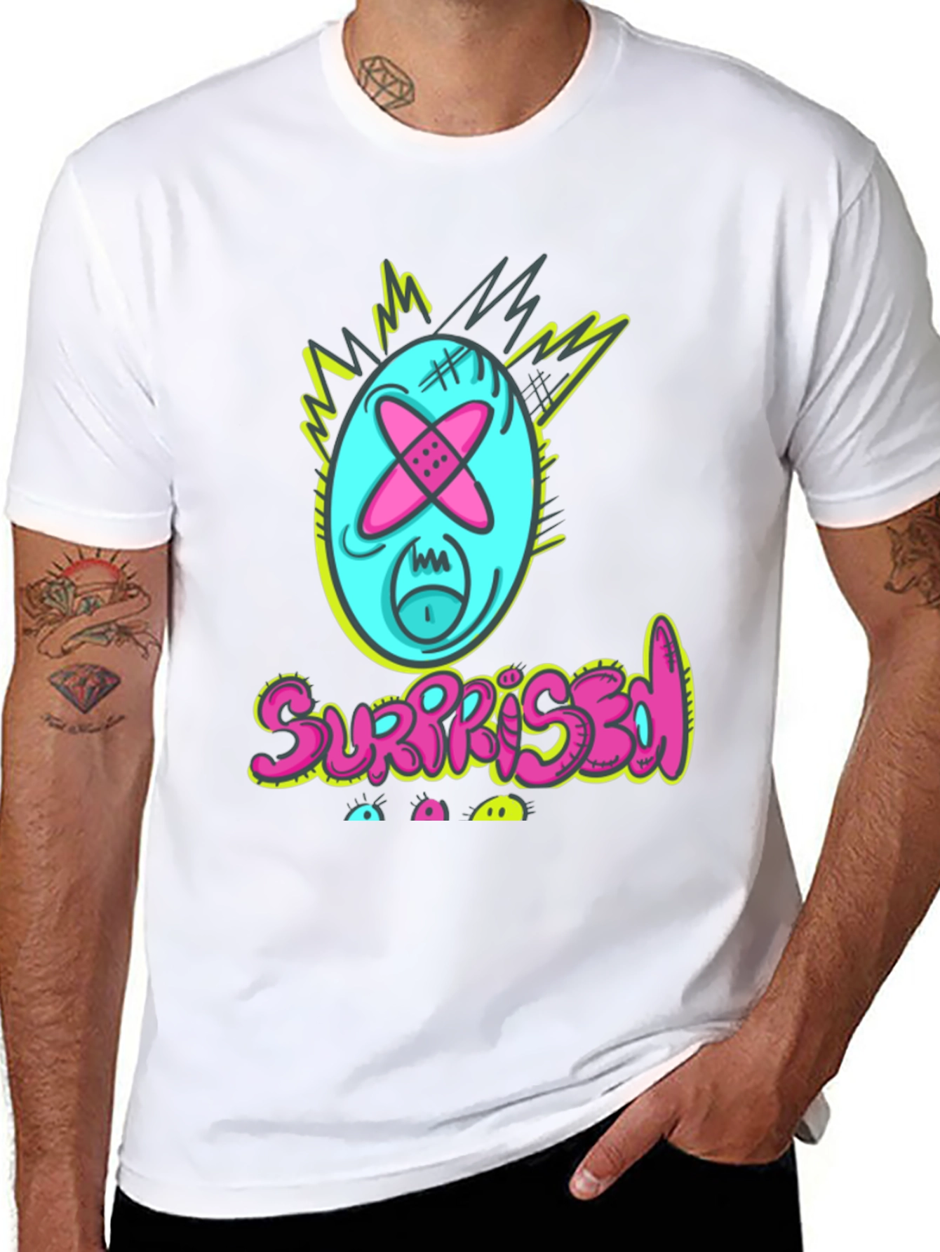 Surprised Graphic Tee - Funny Cartoon Character