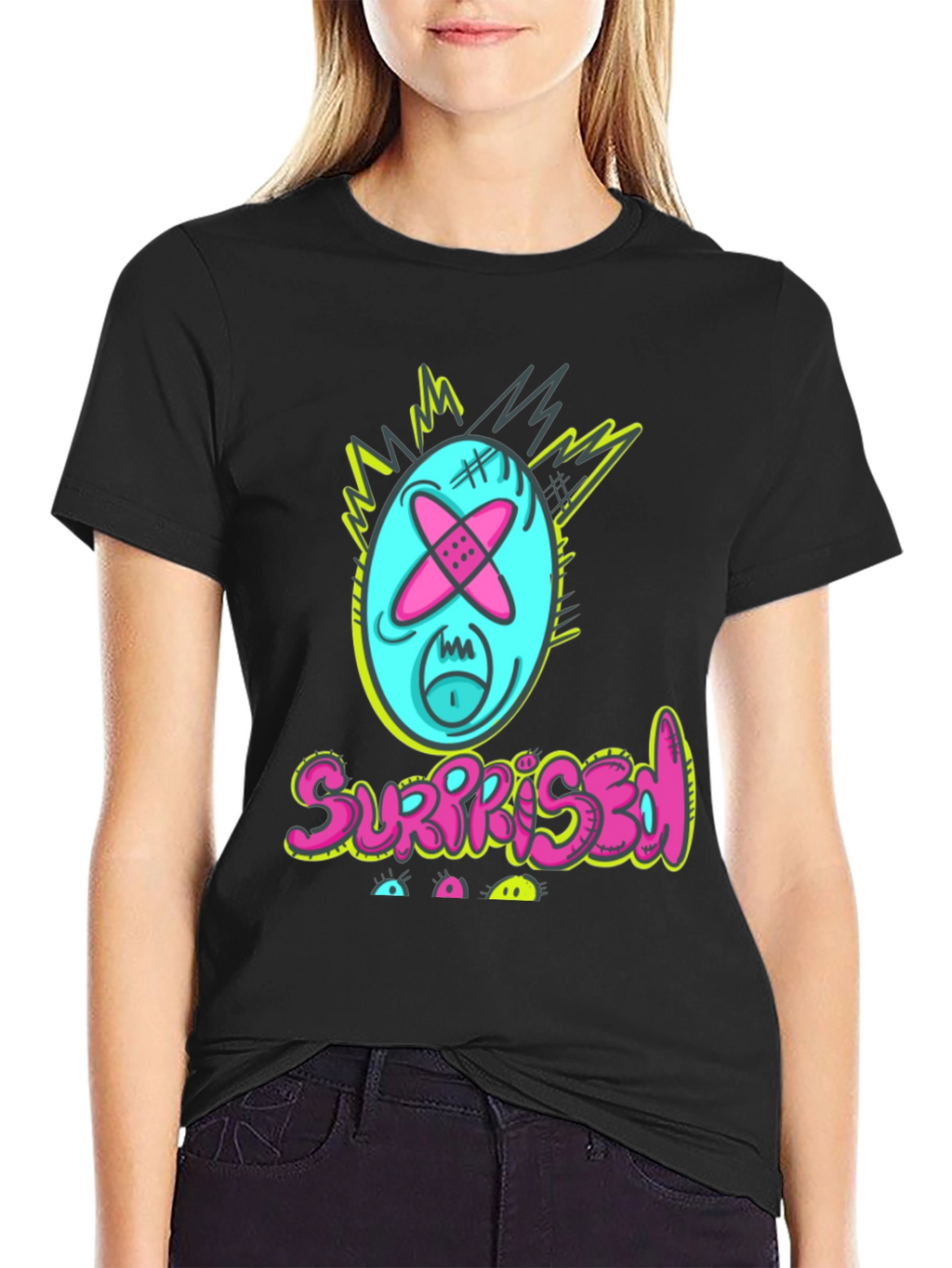 Surprised Graphic Tee - Funny Cartoon Character