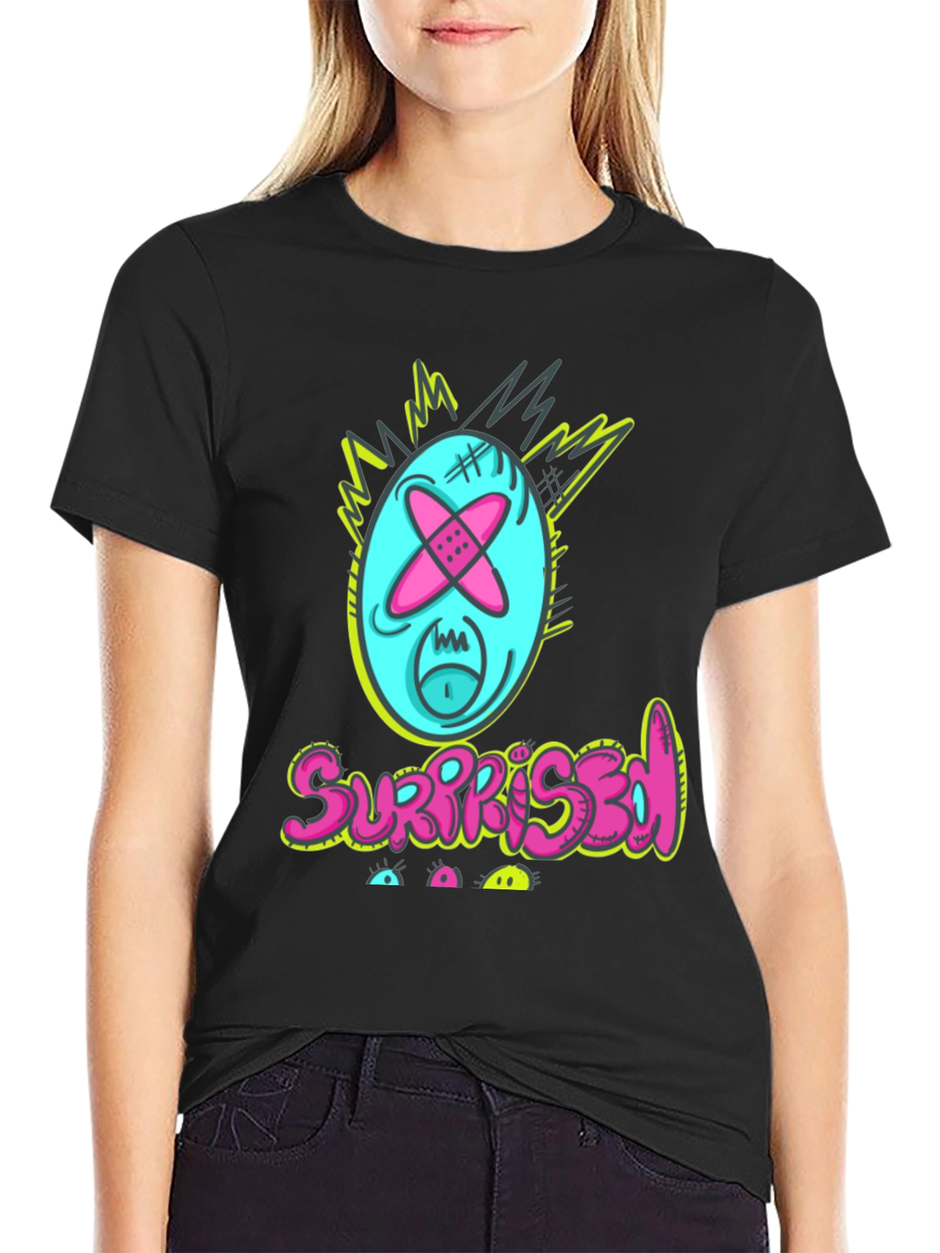Surprised Graphic Tee - Funny Cartoon Character