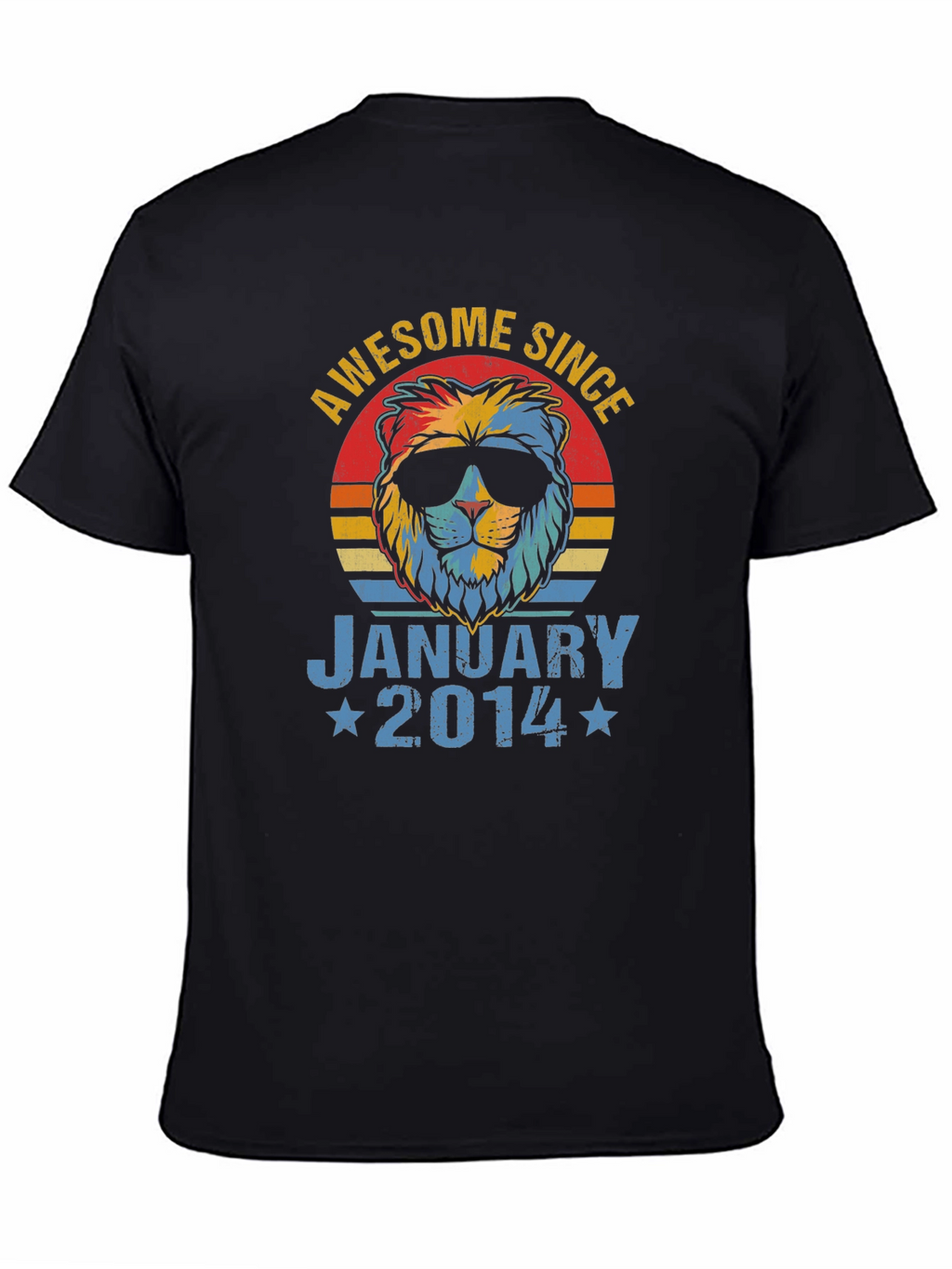 Awesome Since January 2014 Lion Graphic T-Shirt