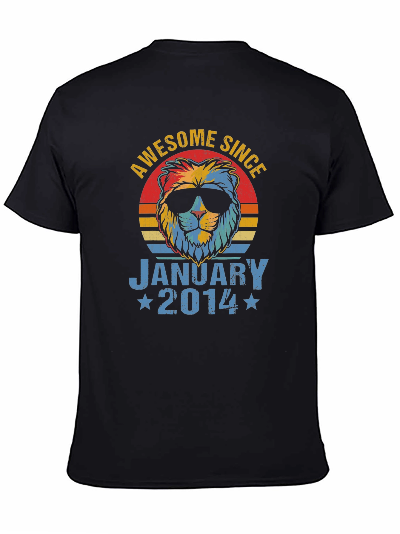 Awesome Since January 2014 Lion Graphic T-Shirt