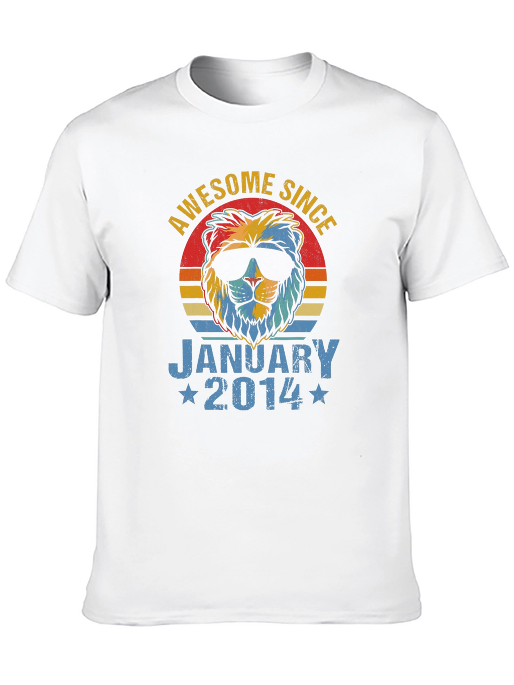 Awesome Since January 2014 Lion Graphic T-Shirt