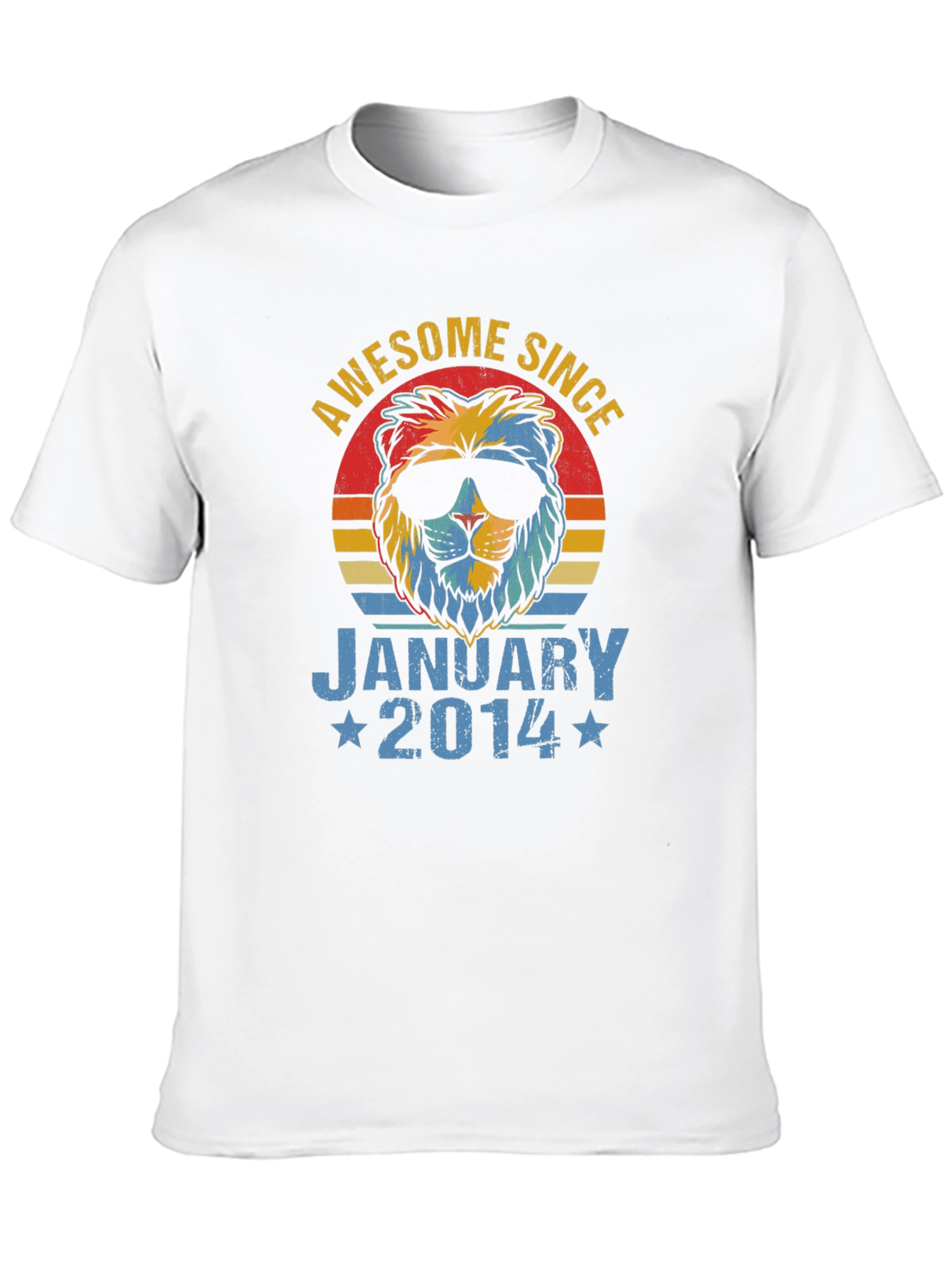 Awesome Since January 2014 Lion Graphic T-Shirt