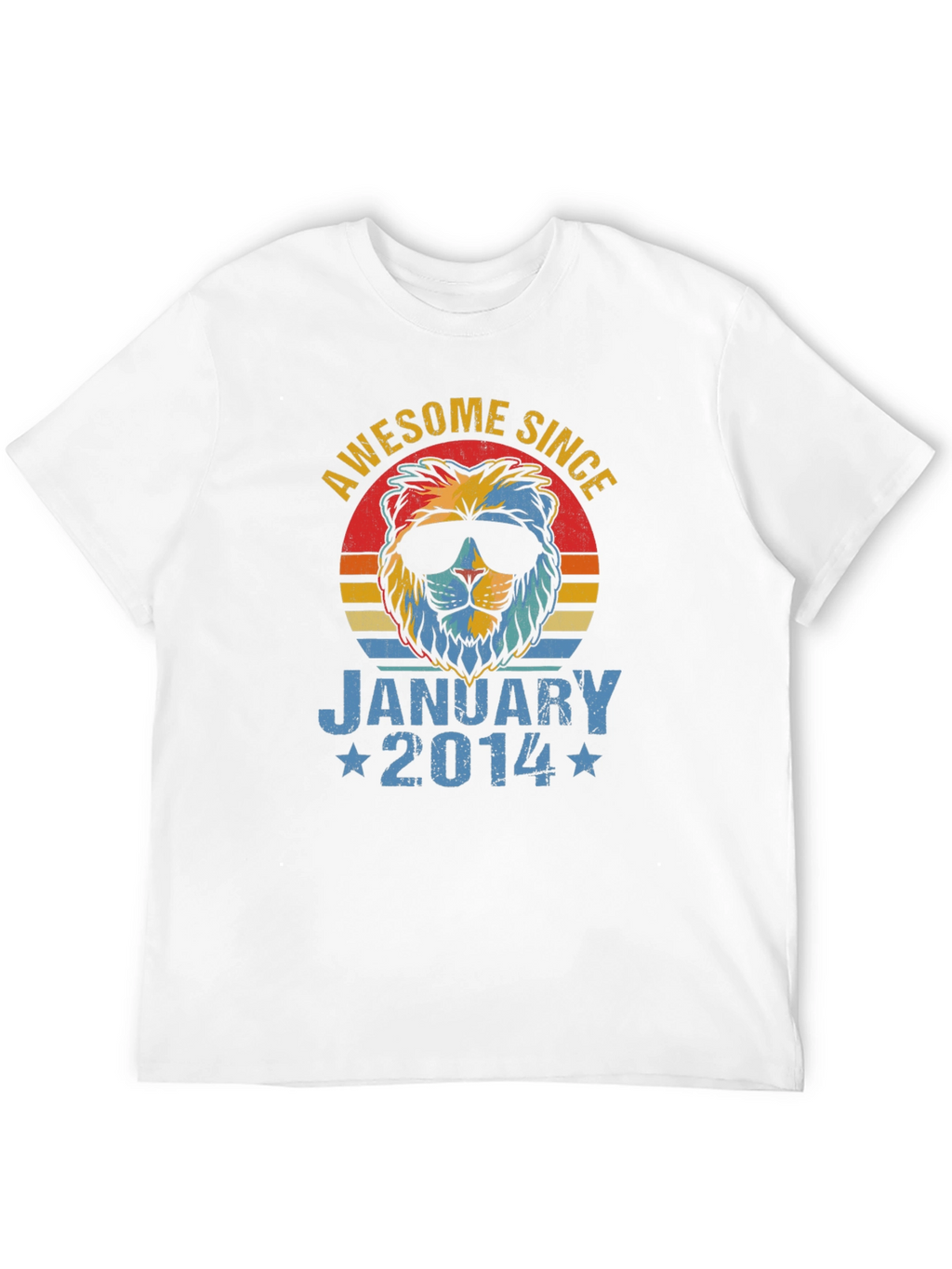 Awesome Since January 2014 Lion Graphic T-Shirt