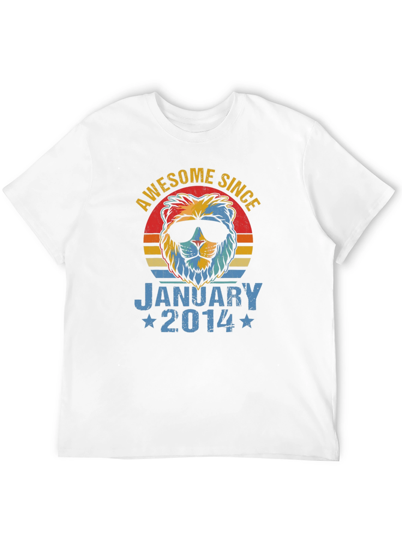 Awesome Since January 2014 Lion Graphic T-Shirt