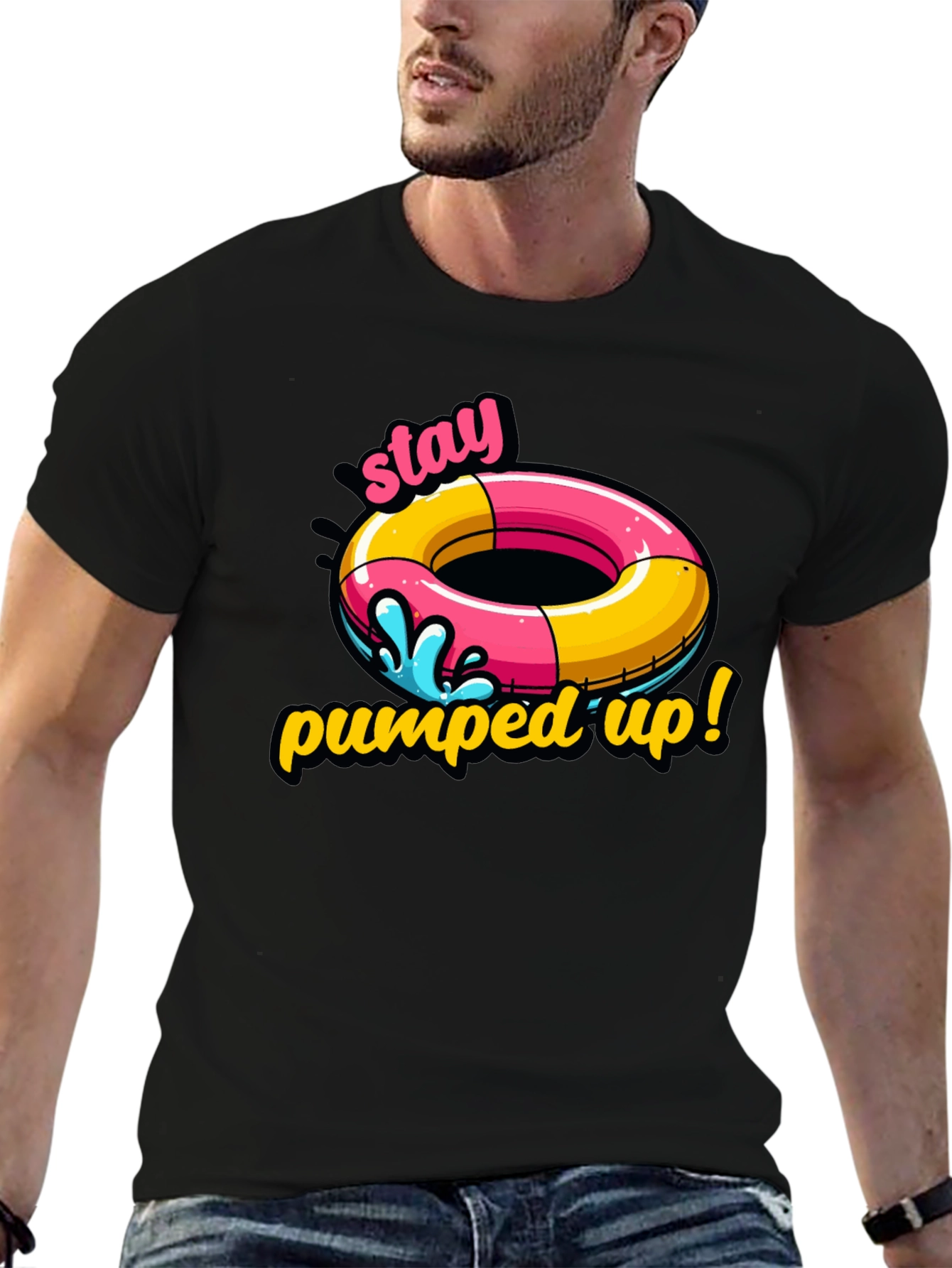 Stay Pumped Up T-Shirt: Funny Summer Graphic Tee