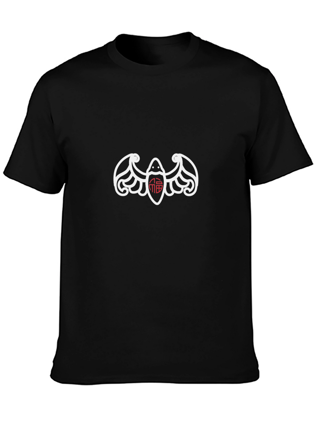 Unique Bat Graphic Print Black T-Shirt