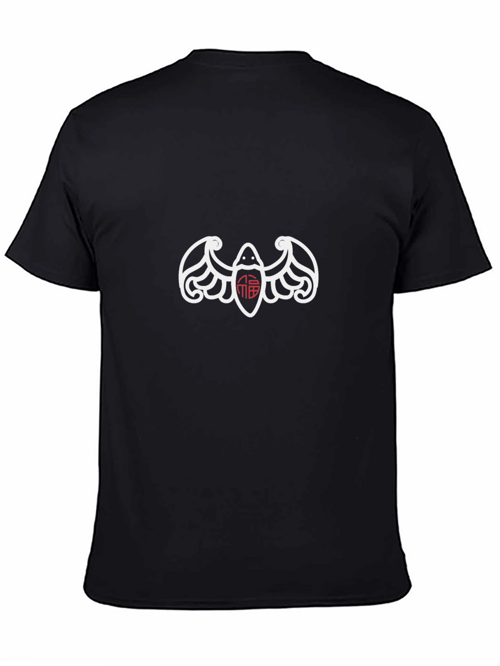 Unique Bat Graphic Print Black T-Shirt