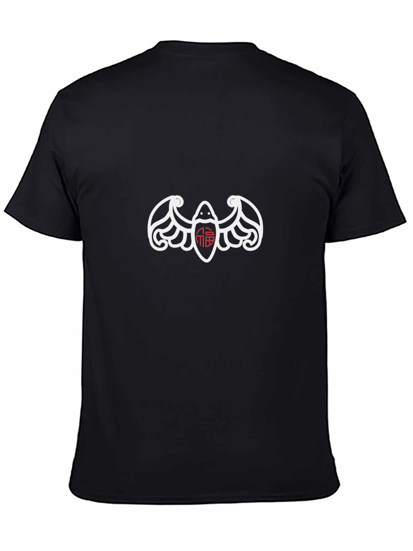 Unique Bat Graphic Print Black T-Shirt