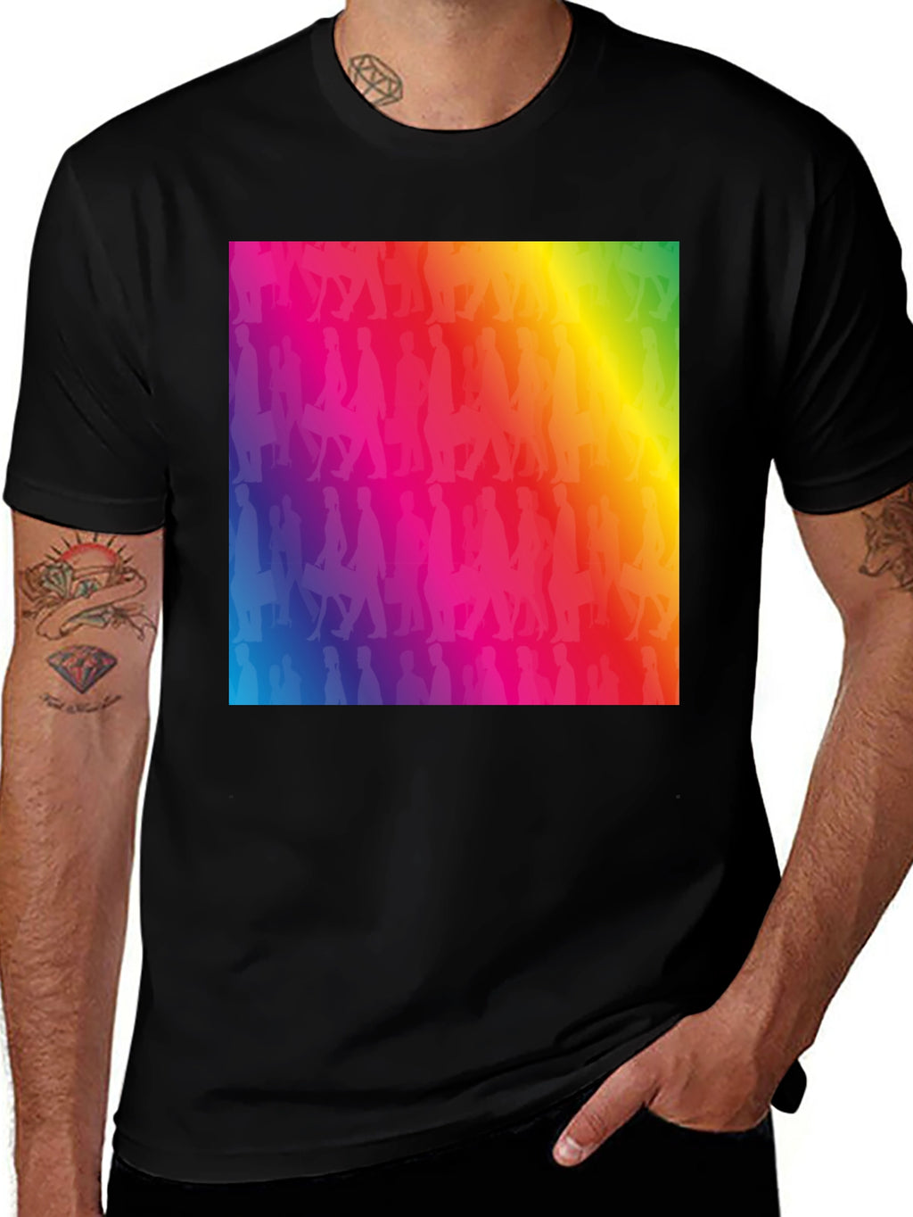 Rainbow Silhouette Graphic T-Shirt