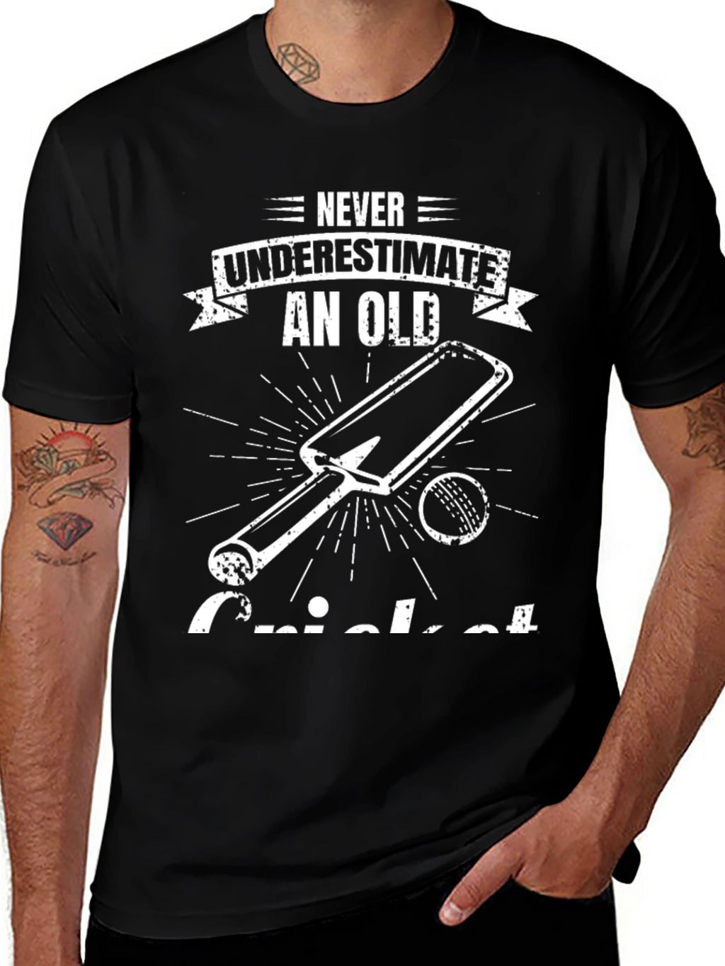 Never Underestimate Old Cricket T-Shirt
