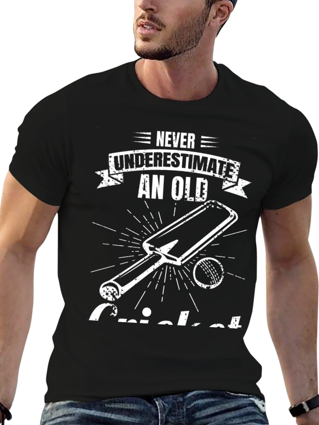 Never Underestimate Old Cricket T-Shirt