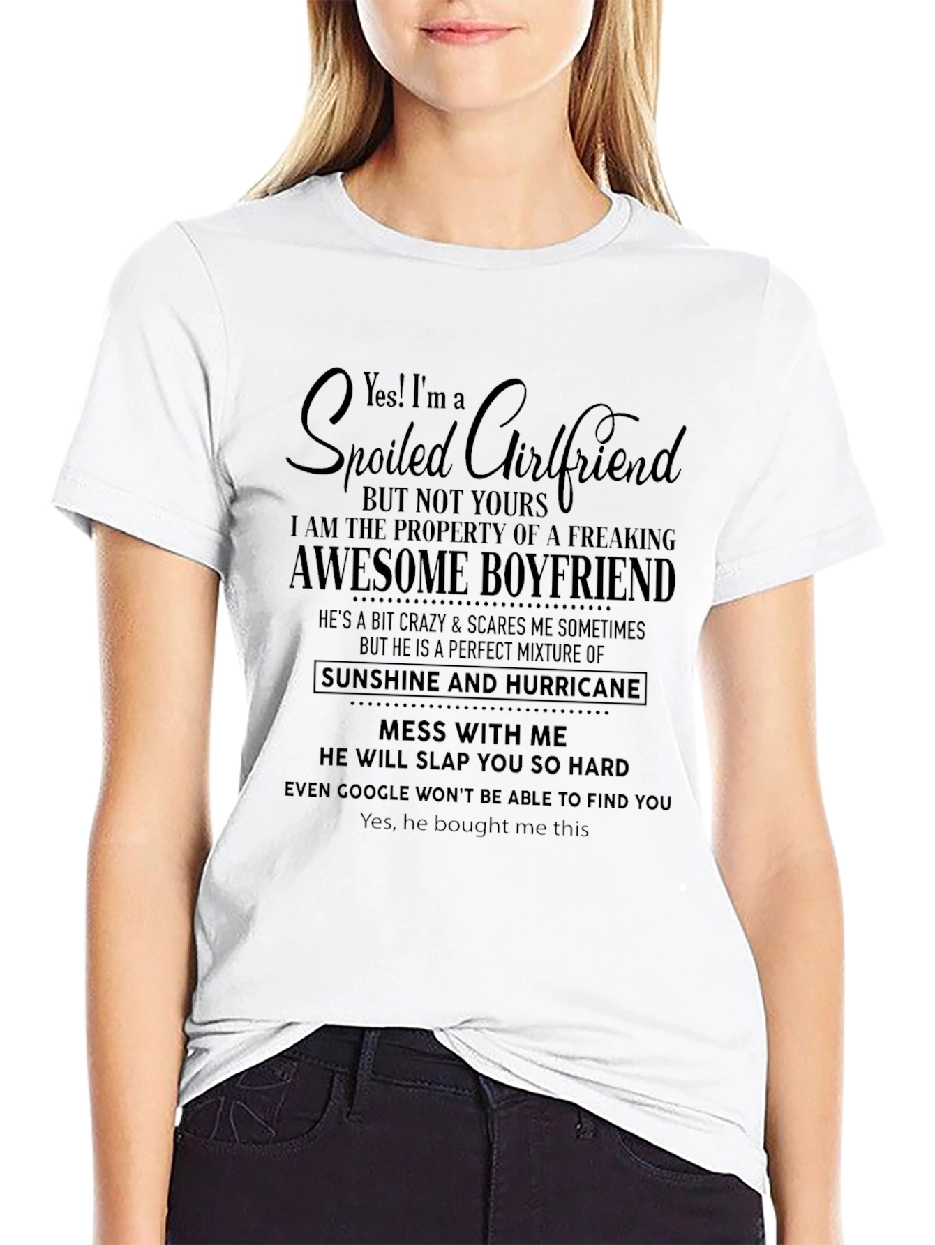 Spoiled Girlfriend Awesome Boyfriend Graphic Tee