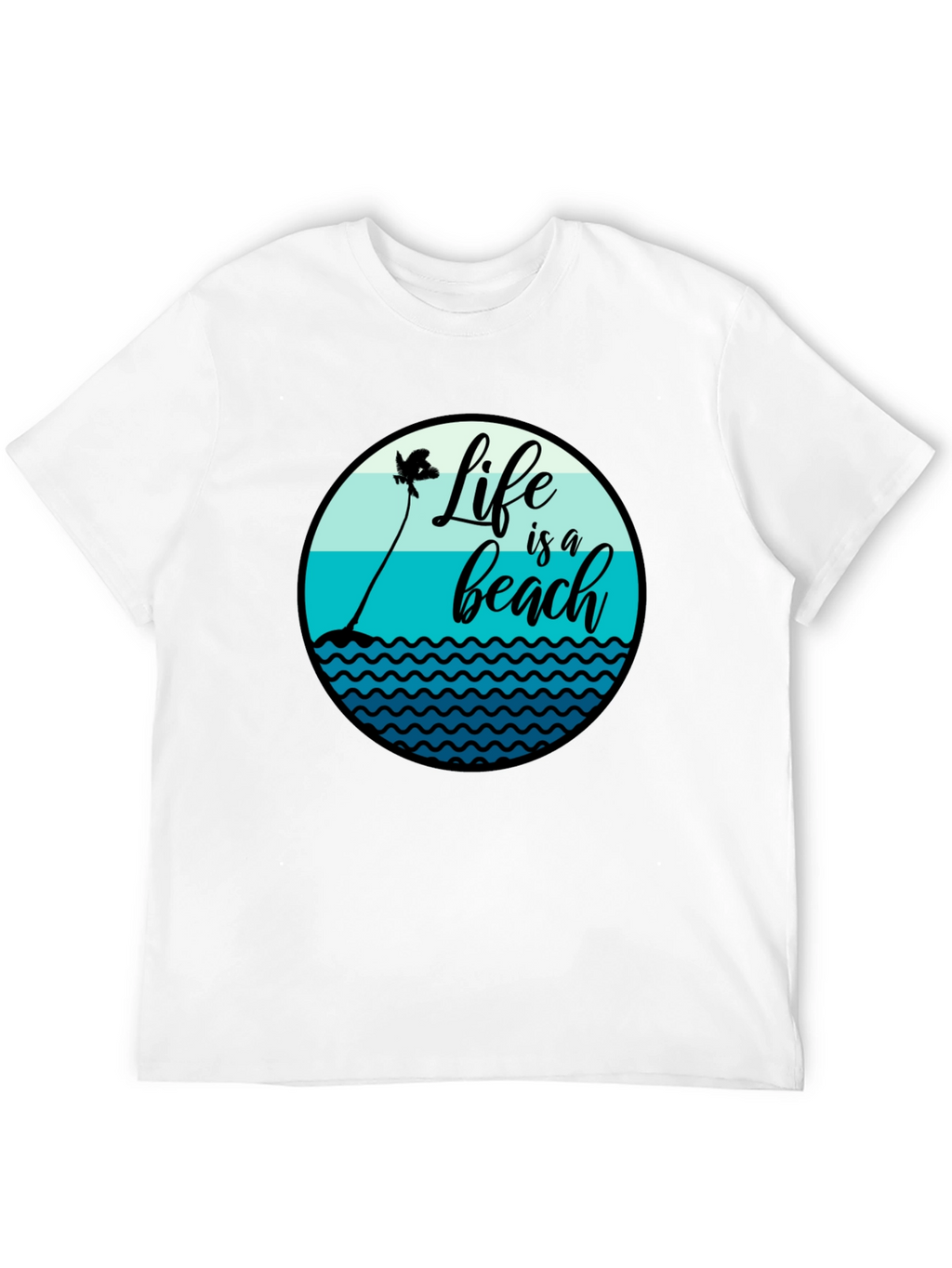 Life is a Beach T-Shirt - Black Cotton Tee