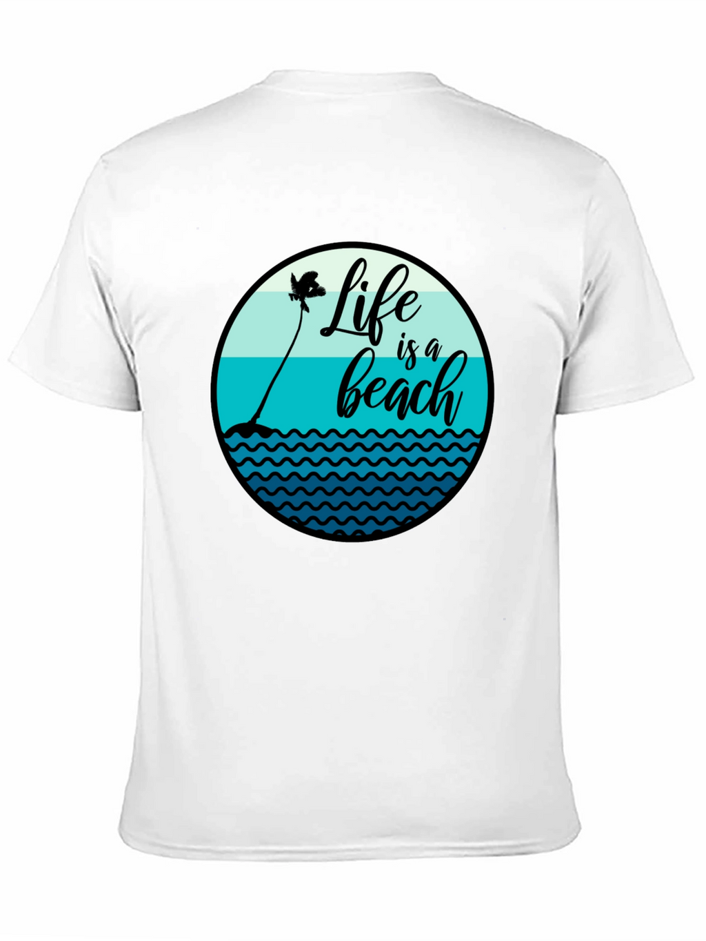 Life is a Beach T-Shirt - Black Cotton Tee