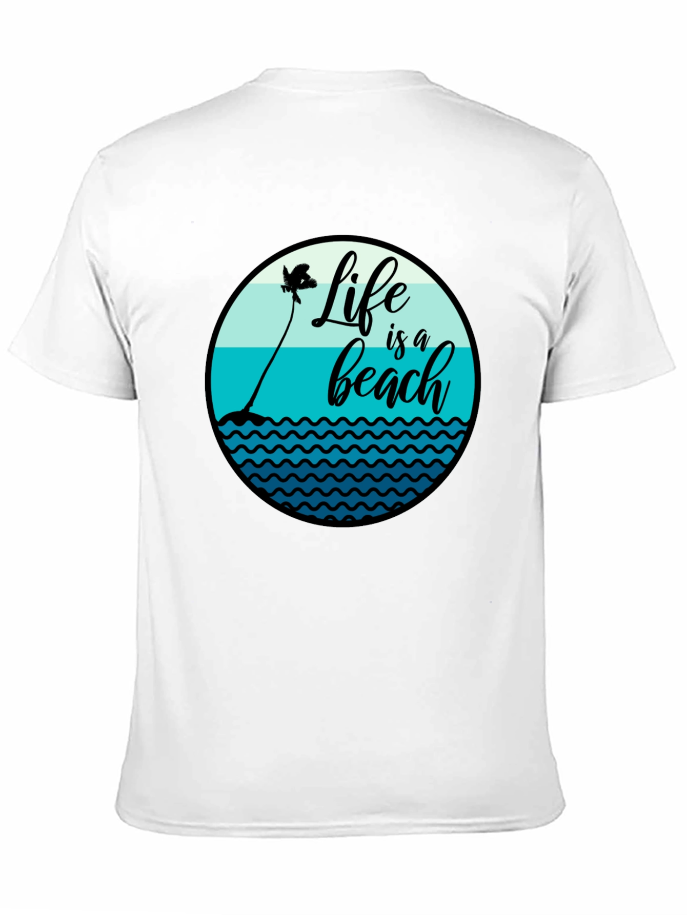 Life is a Beach T-Shirt - Black Cotton Tee