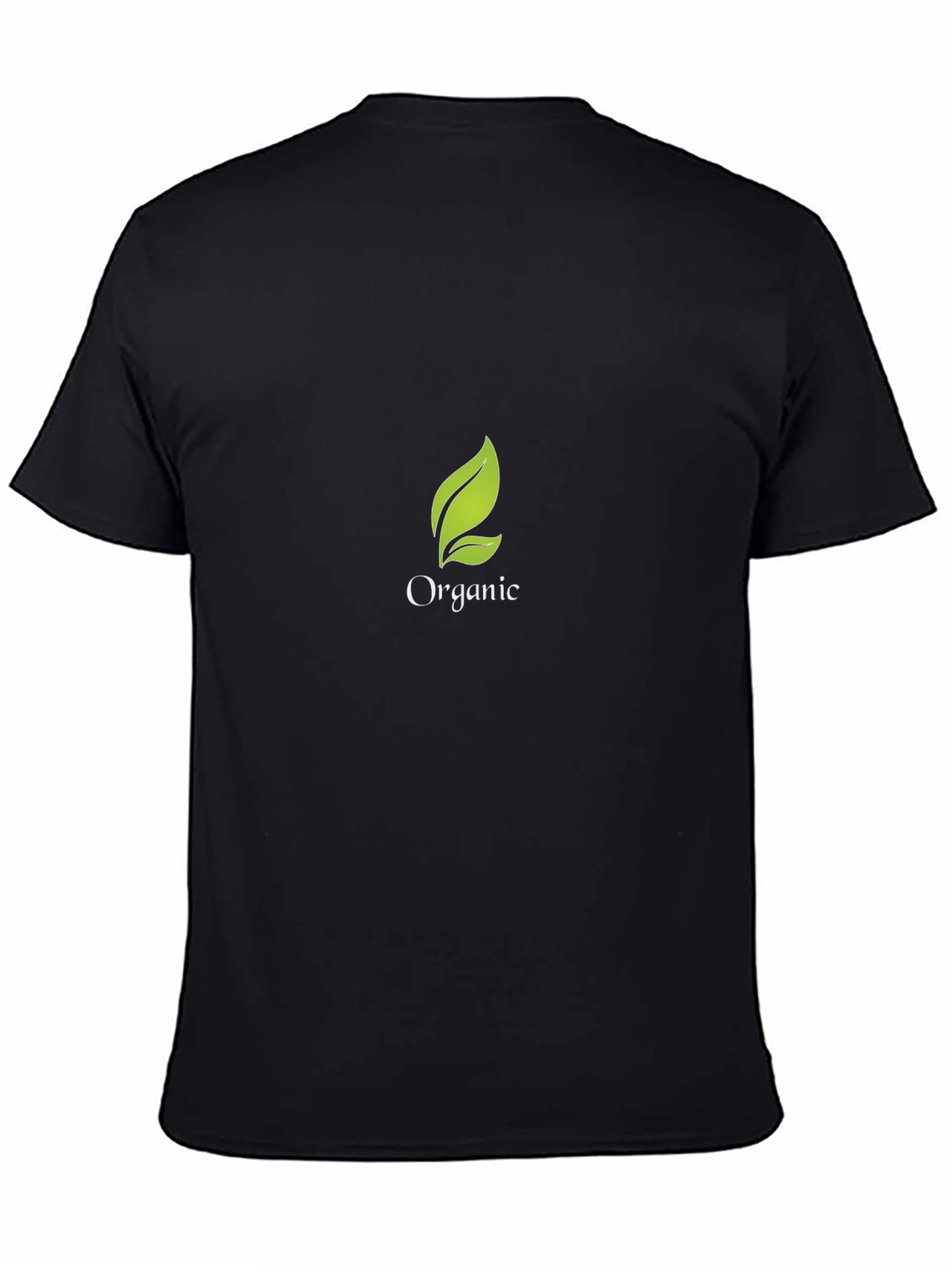 Organic Leaf Black T-Shirt - Eco-Friendly Style