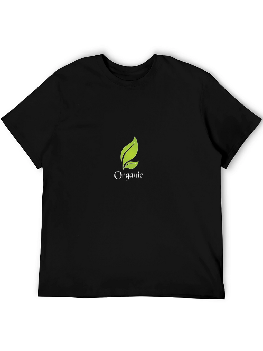 Organic Leaf Black T-Shirt - Eco-Friendly Style