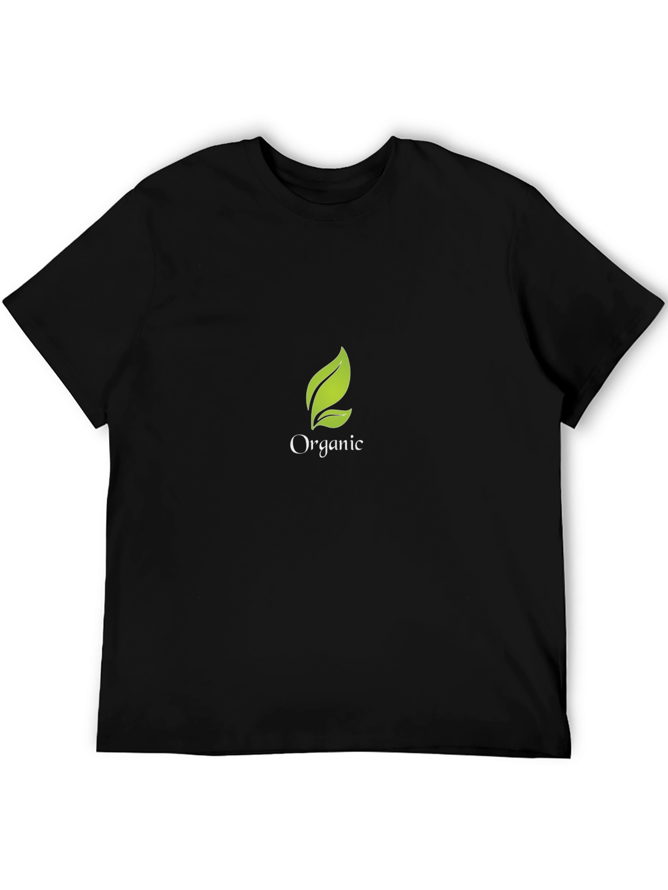 Organic Leaf Black T-Shirt - Eco-Friendly Style